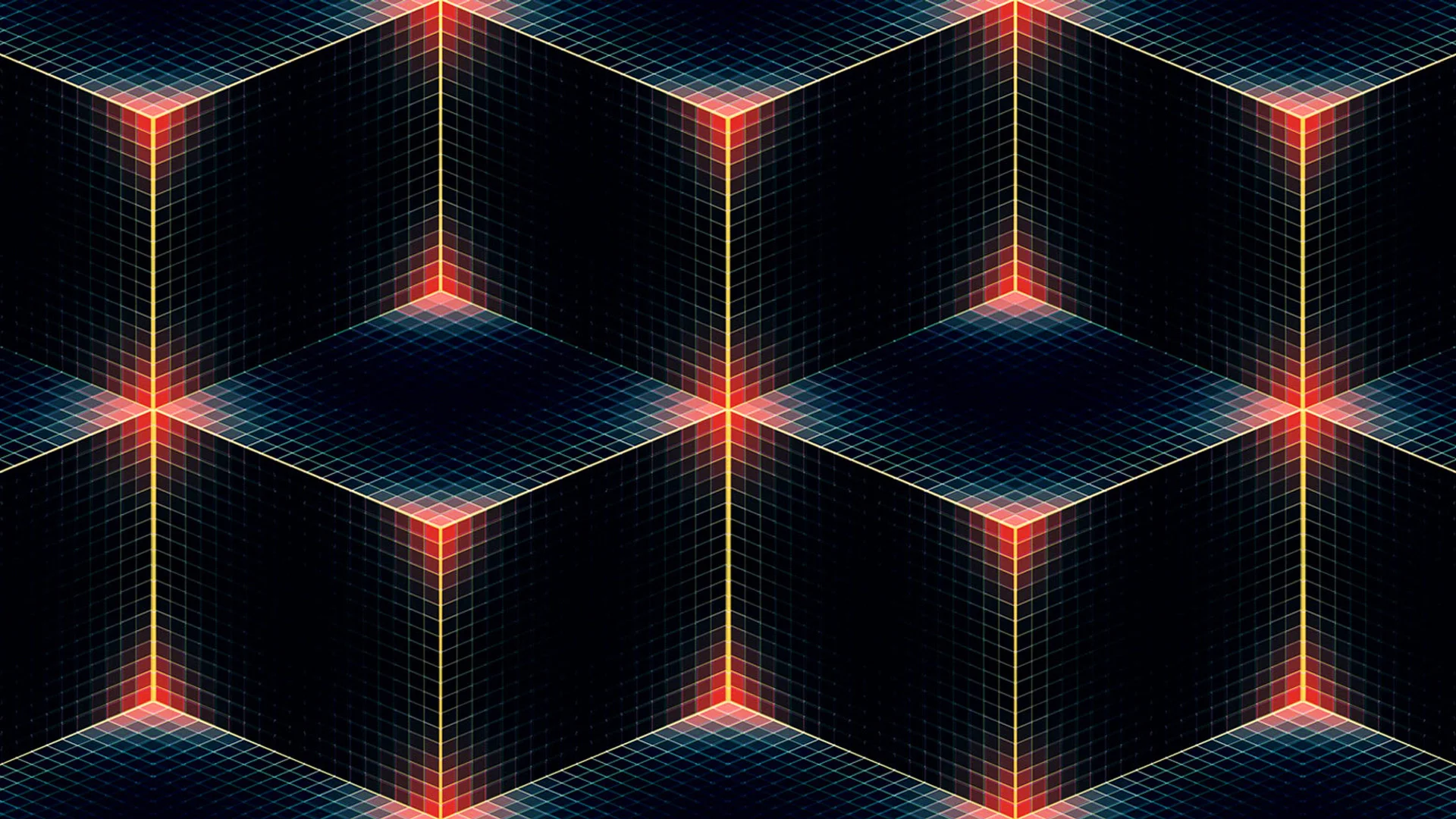 Preview wallpaper line, shade, color, square, diamond, corners, cube  1920×1080