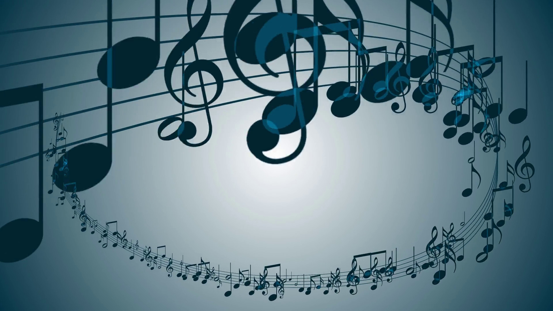 Subscription Library Animated abstract background with colorful music notes