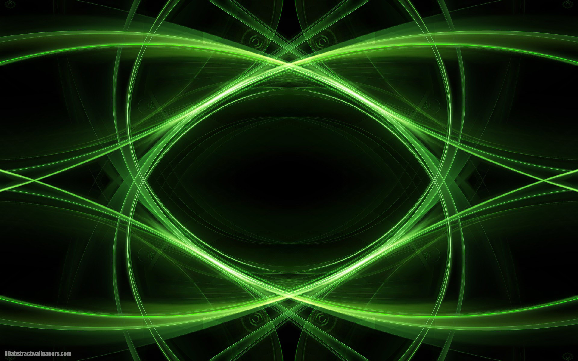 Black abstract wallpaper with green lines