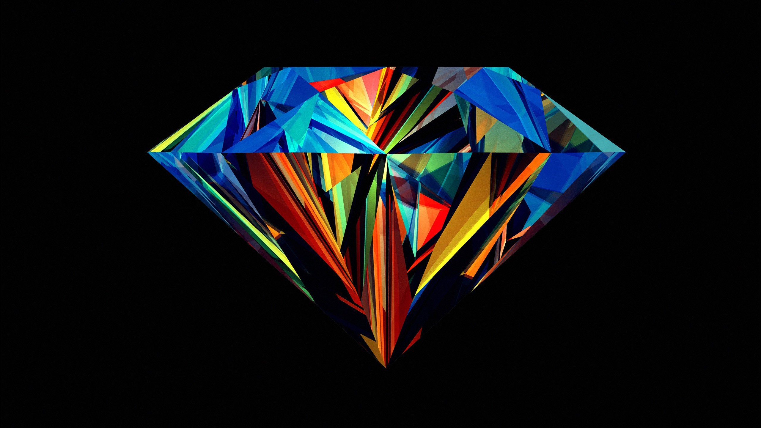 Abstract Colored Diamond crystaline geometry