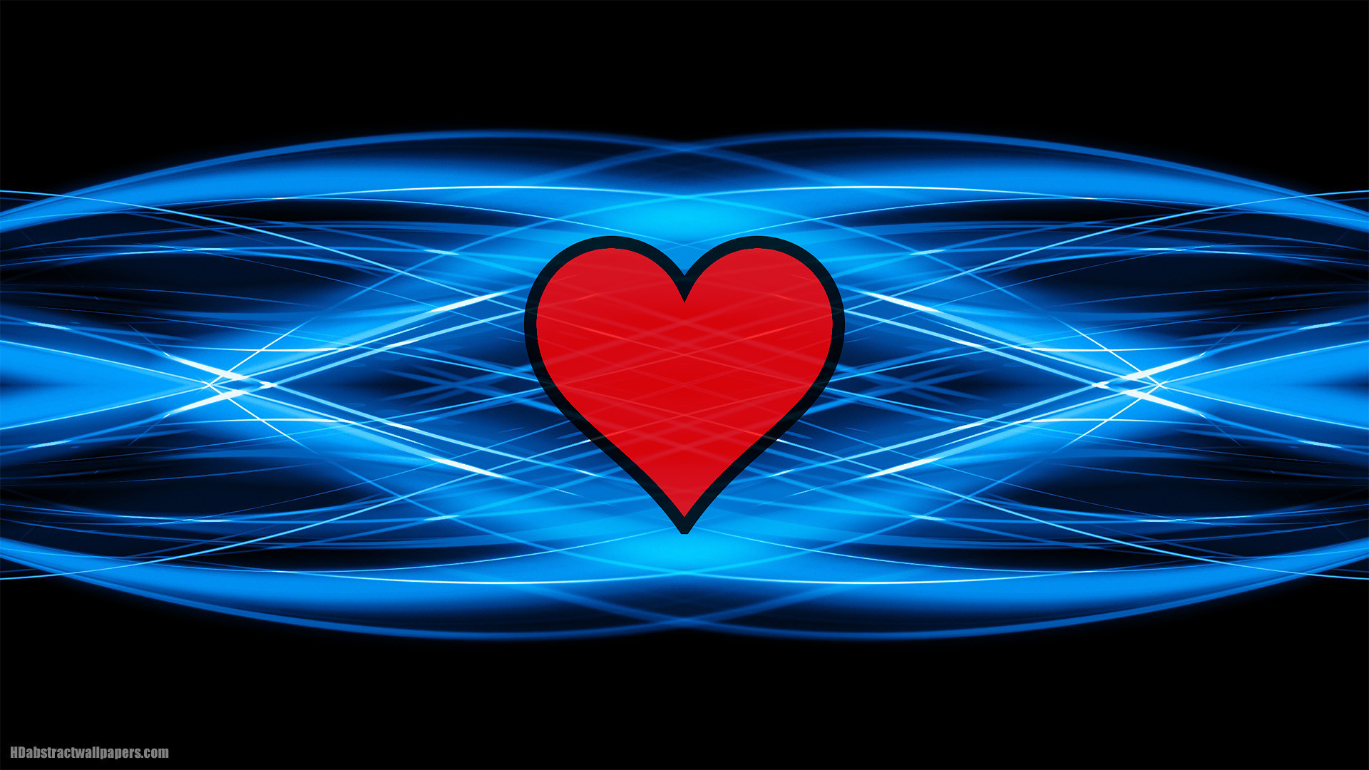 Black blue abstract background with red love heart in the middle, very clean and modern abstract wallpaper. In HD quality resolution 1920×1080