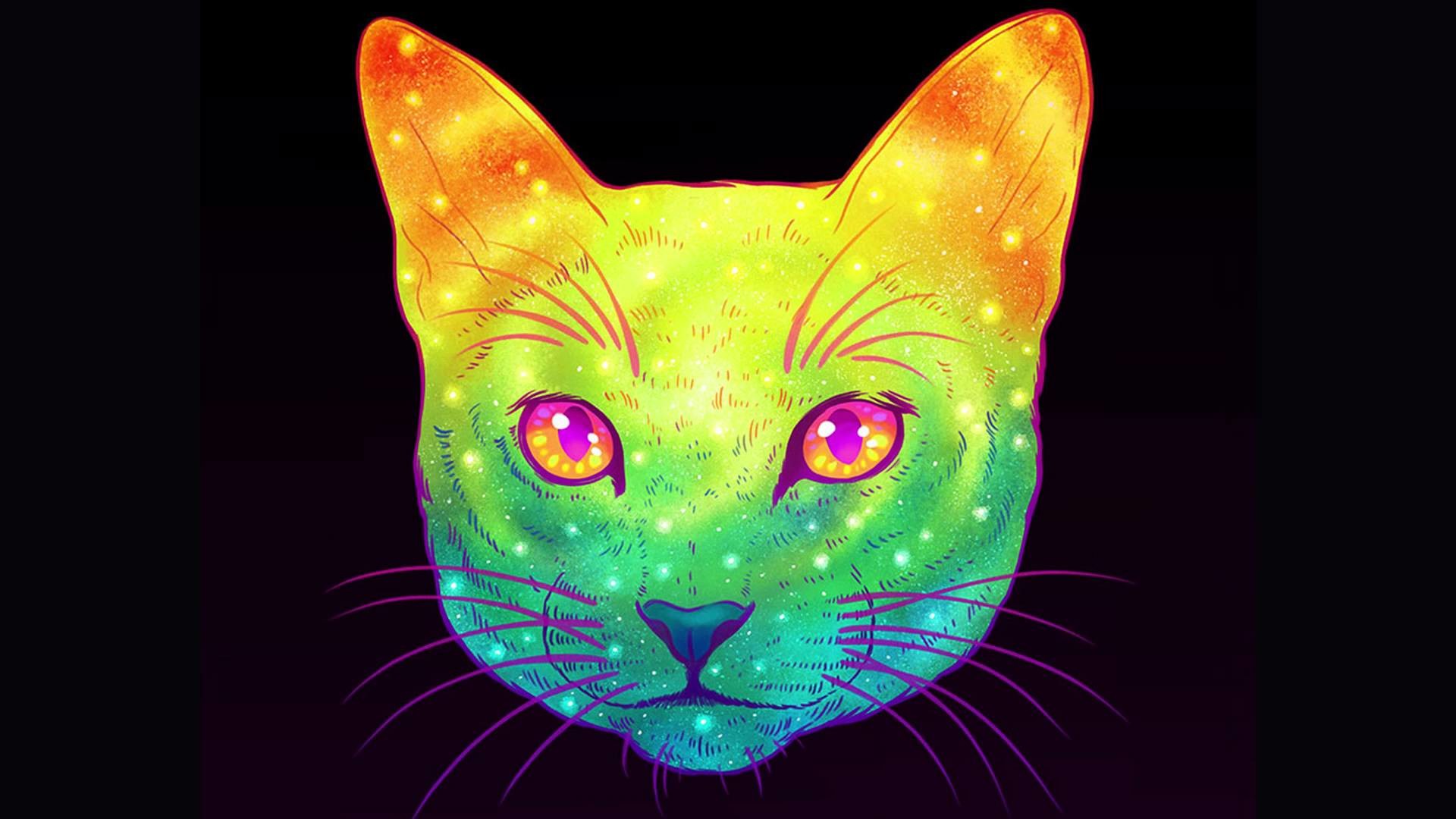Galactic Cats Psychedelic Illustrations Merge Cats And Space