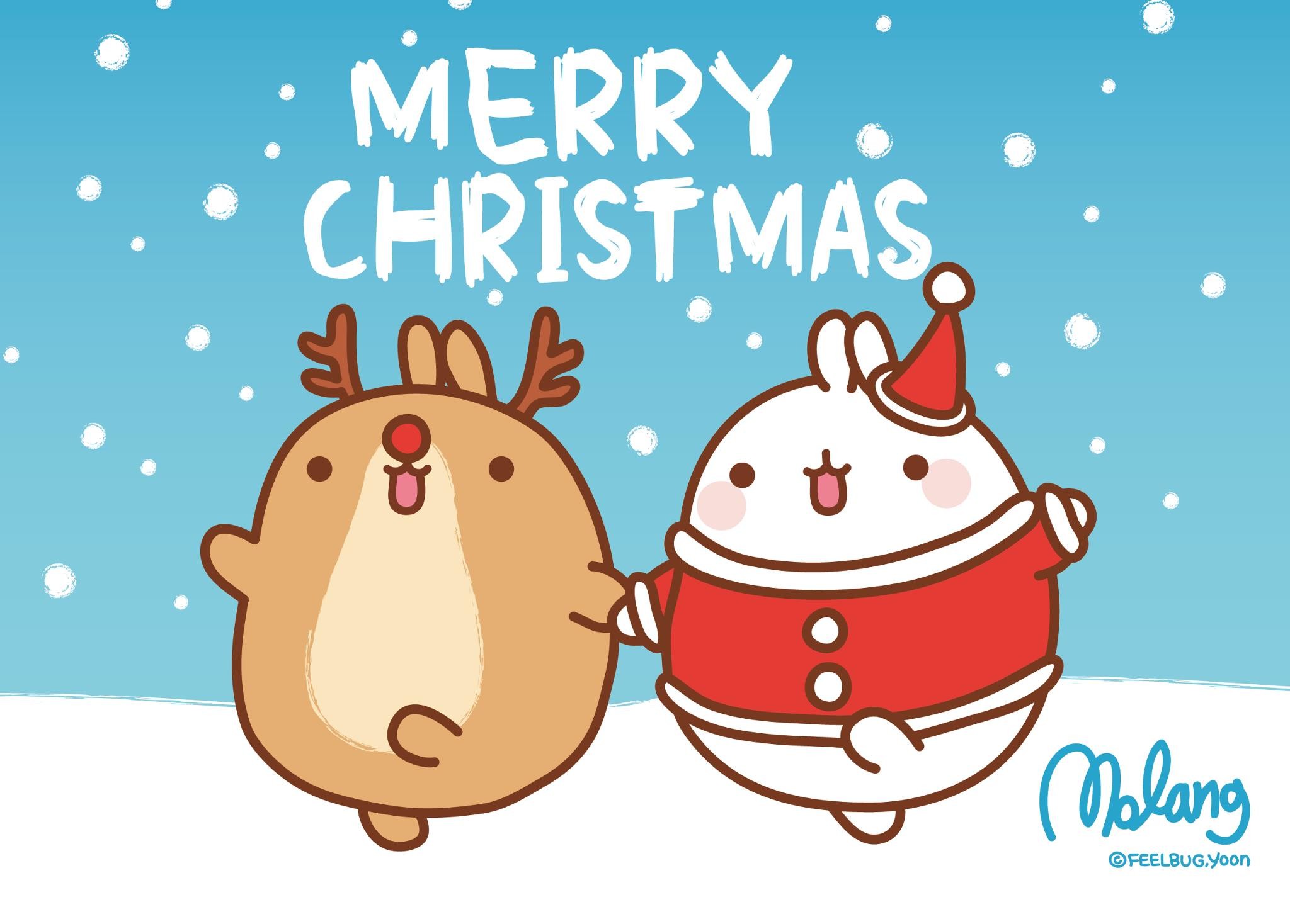 San-X Molang Christmas Desktop Wallpapers – Here are 3 super cute Molang Desktop  Backgrounds for Christmas! Click each image to be taken to the full size …