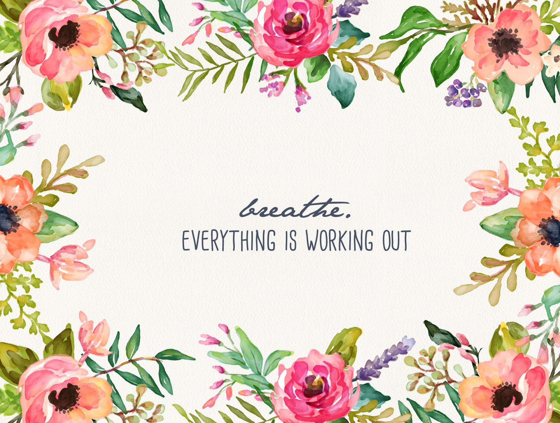 Breathe – Floral Desktop Wallpaper – Inspired by Beatrice Clay – Wallpaper  Zone
