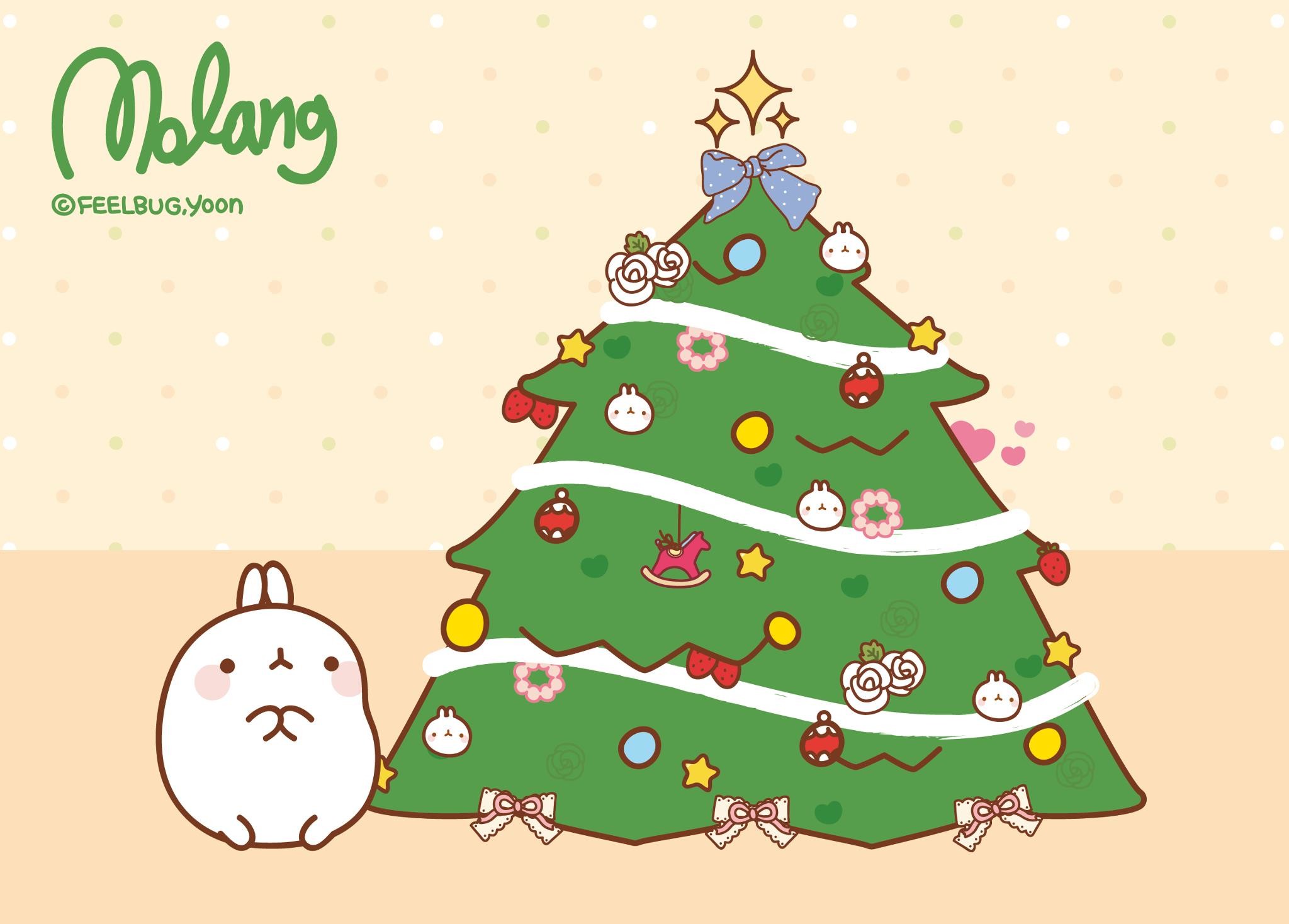 San X Molang Christmas Desktop Wallpapers – Here are 3 super cute Molang Desktop Backgrounds for Christmas Click each image to be taken to the full size