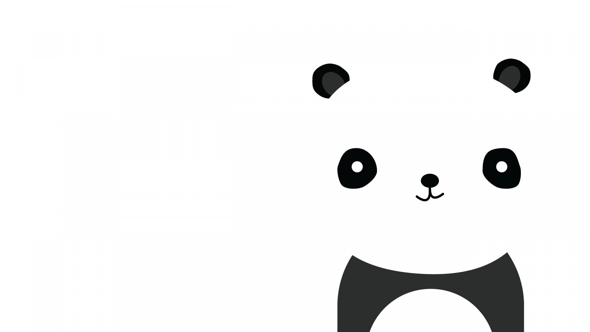 Wallpaper panda, smile, white, black, minimalist