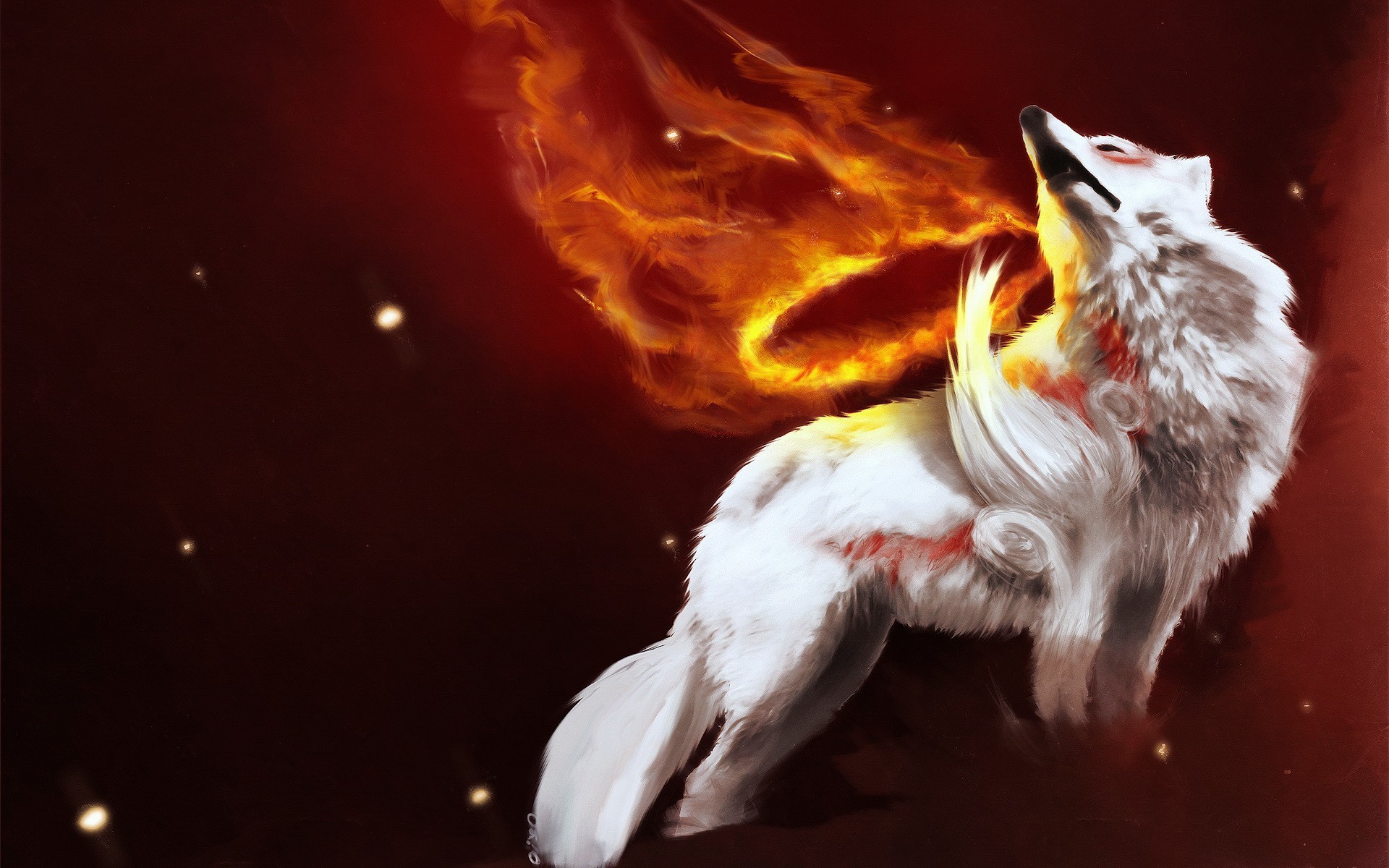 Cool Fire And Ice Wolf Backgrounds
