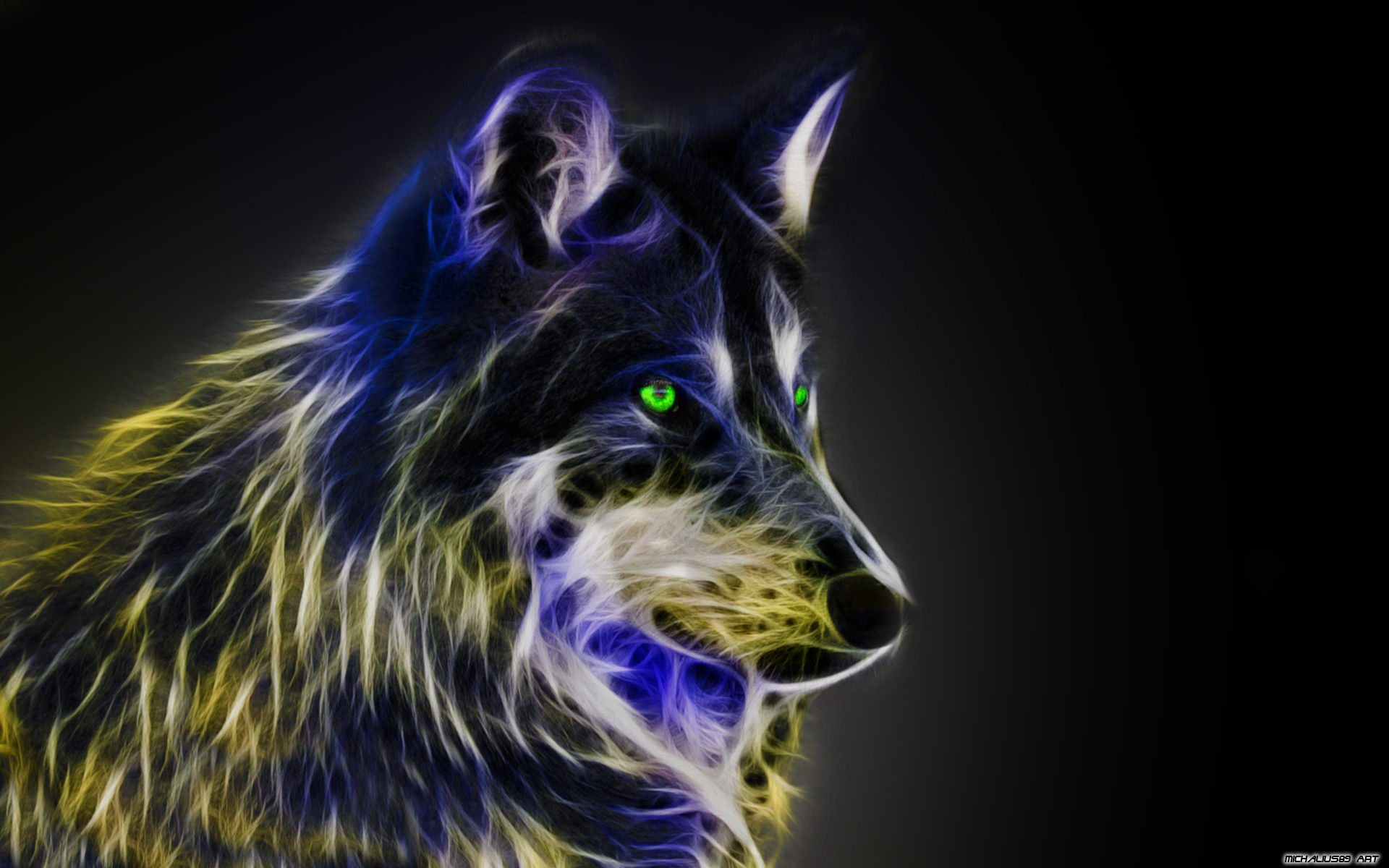 Cool Animal Wallpaper Light Wolf Cool wolf back