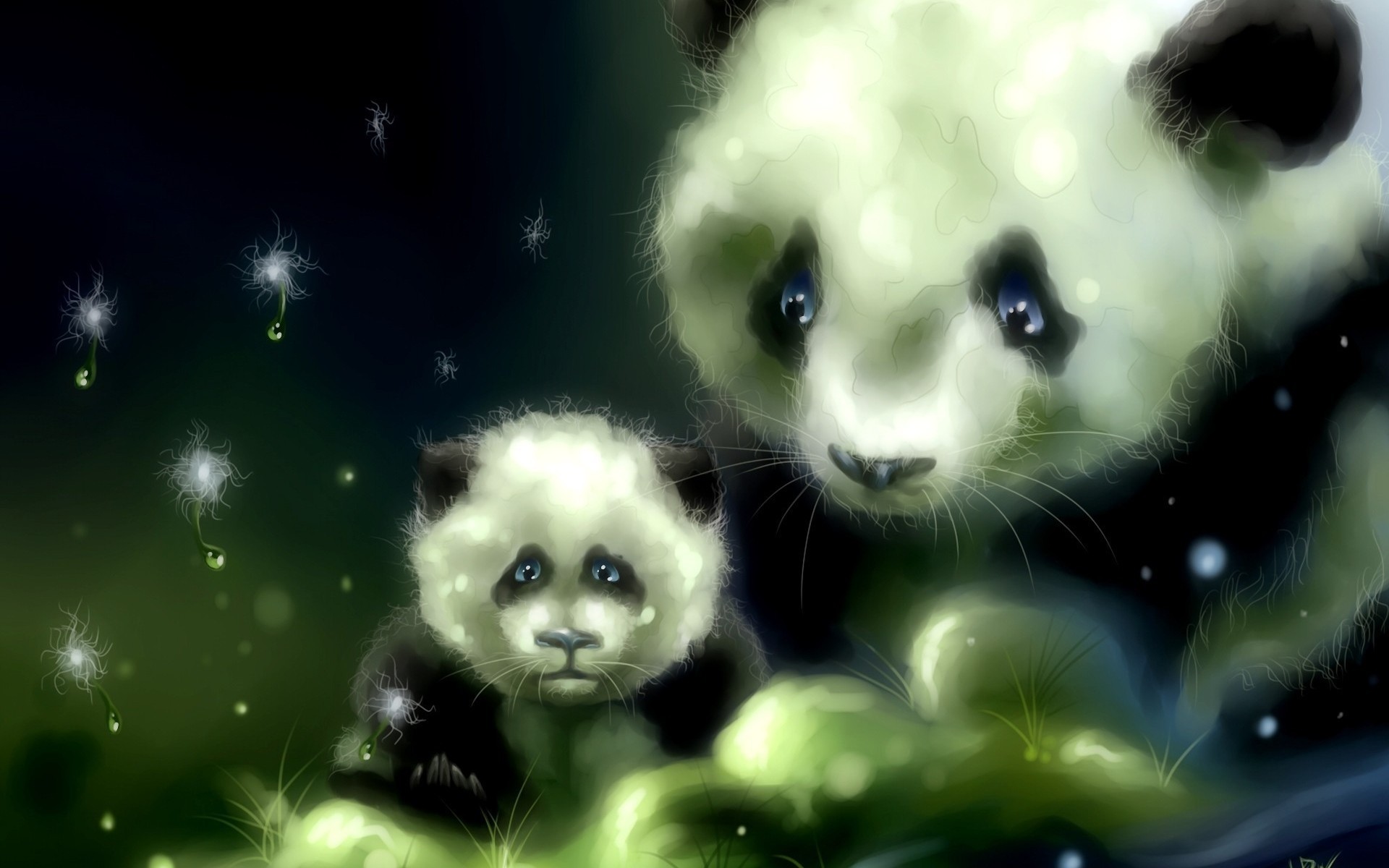 Art panda bears babies cute wallpaper 39807