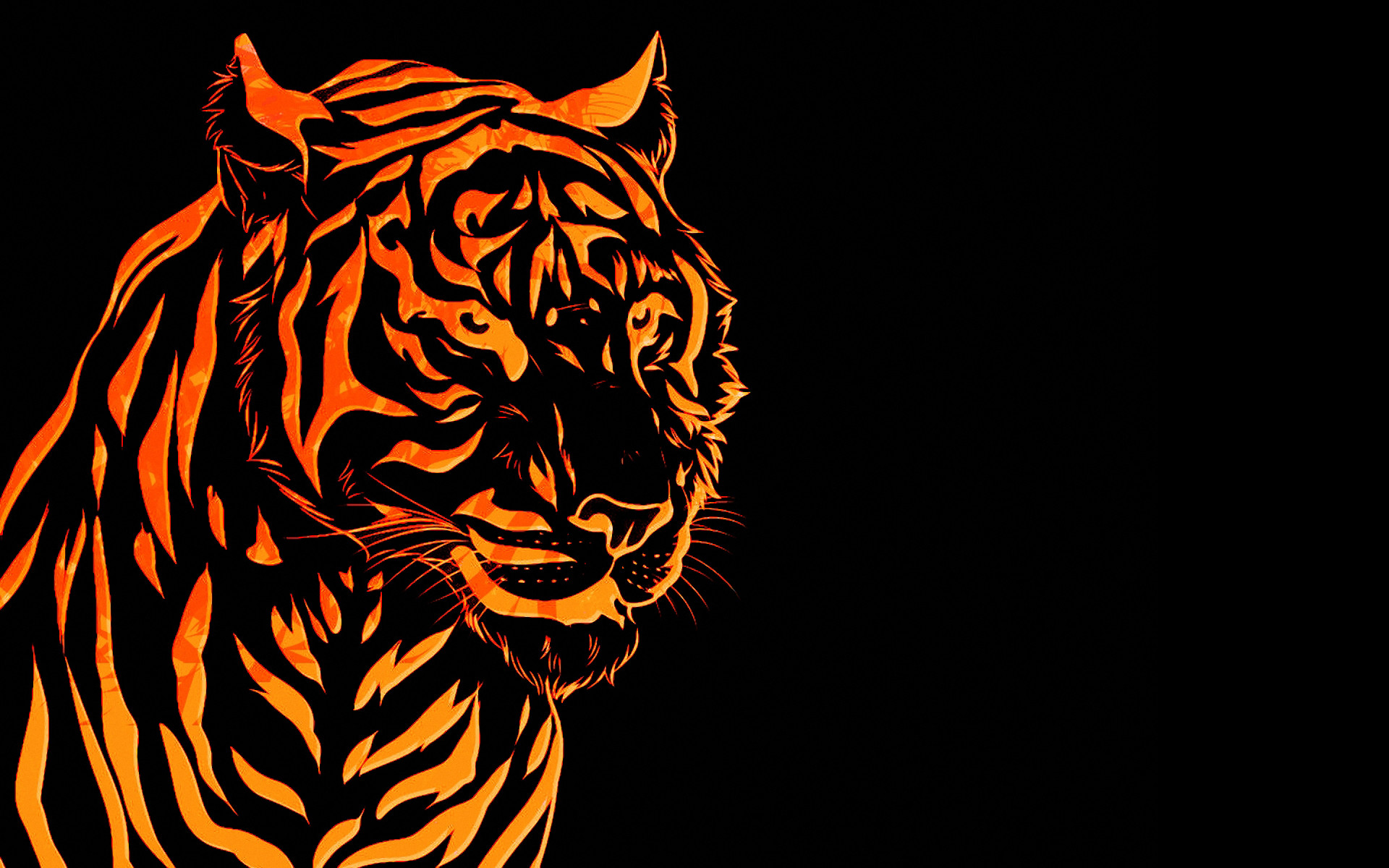For those who love tigers I made this as a pc wallpaper , drawn with photoshop. Please give me feed back if you like this c Fire Tiger wallpaper