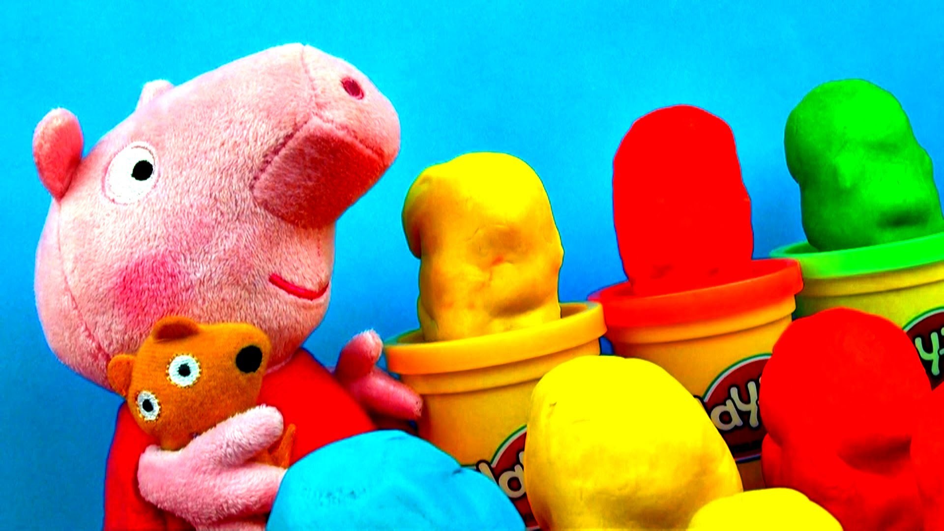 Peppa Pig Play Doh Surprise Easter Eggs Spongebob Play Dough Hello Kitty Toy Surprise with Peppa Pig
