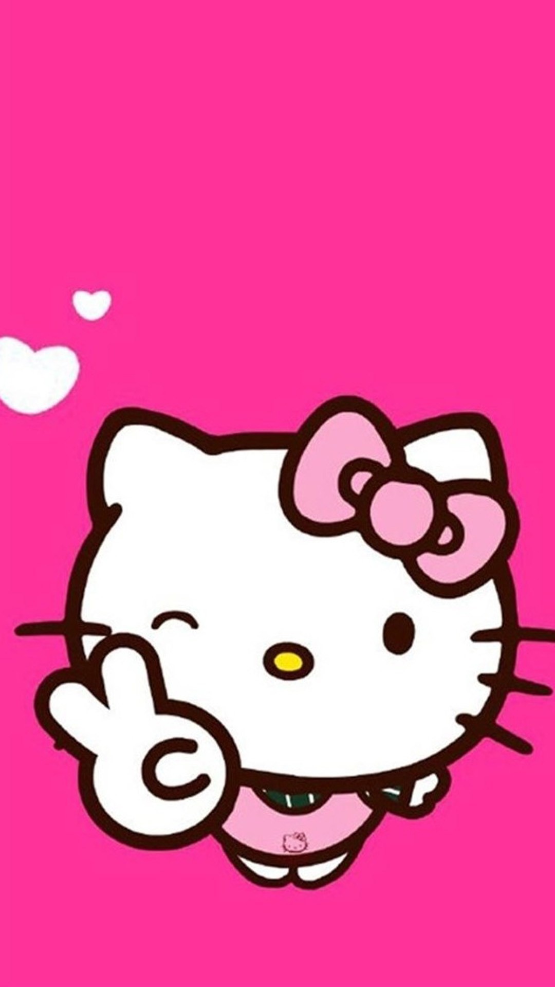 Cute wallpaper for Whatsapp featuring Hello Kitty in pink.