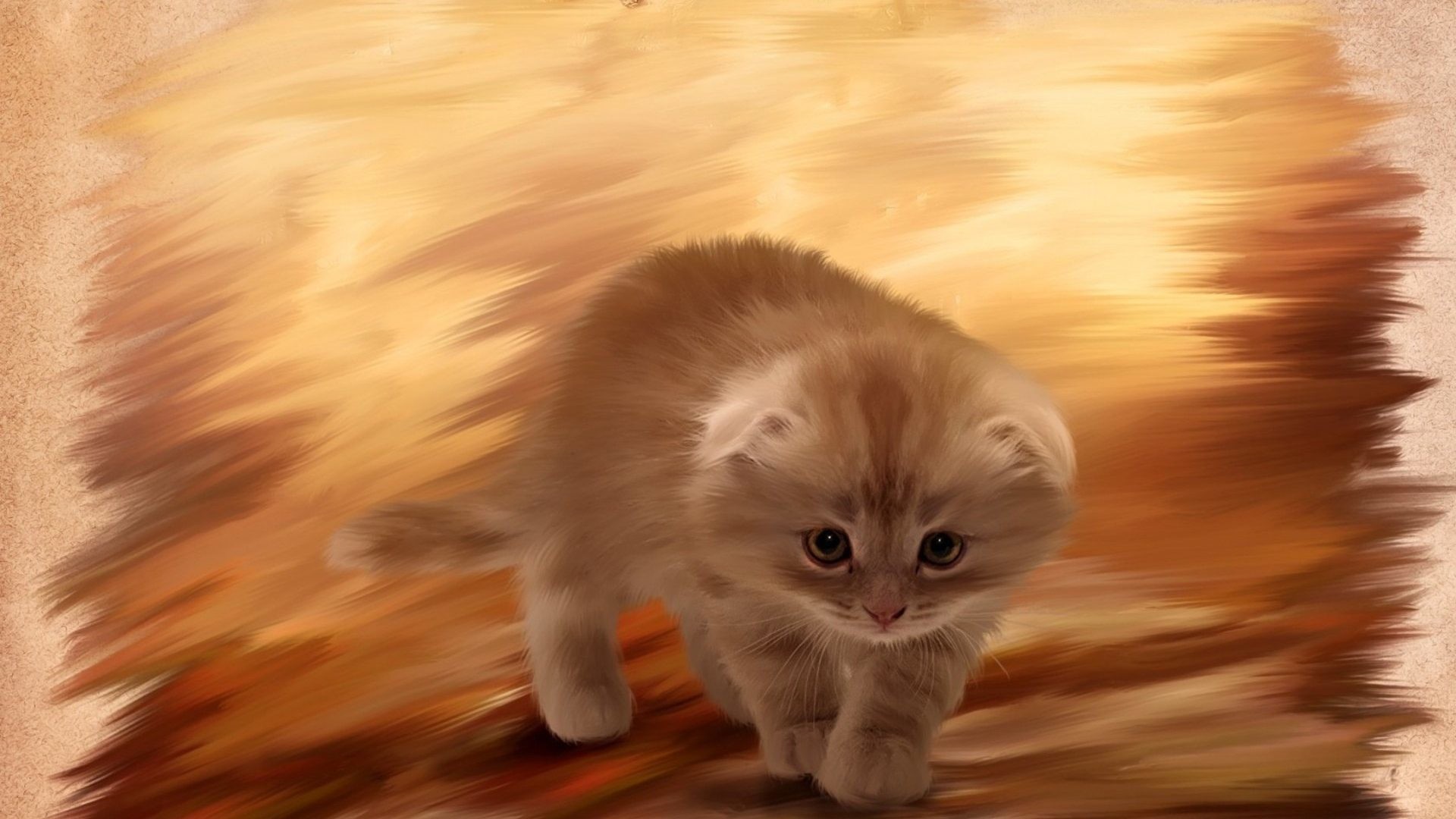 Color – Cat Furry Kitten Painting Cute Baby Animals Doing Things for HD 16