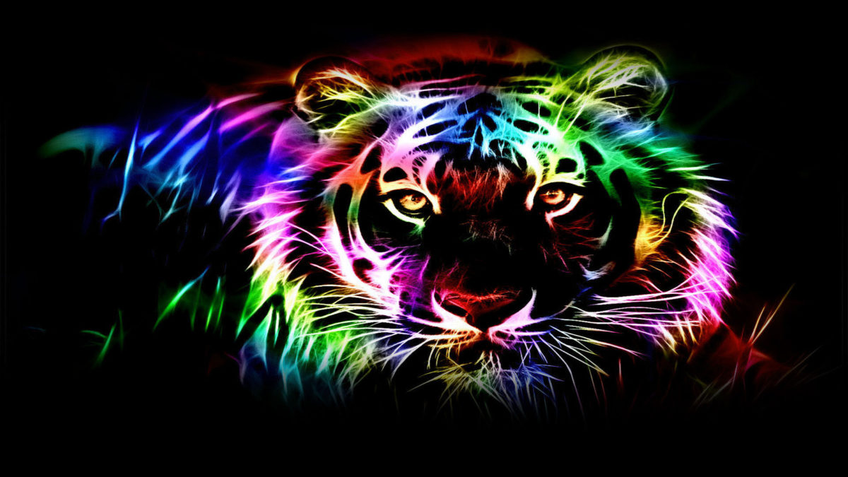 Tiger neon wallpapers. Tiger abstract picture