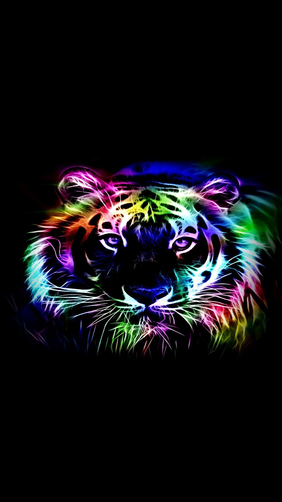 Neon tiger outline Wallpaper