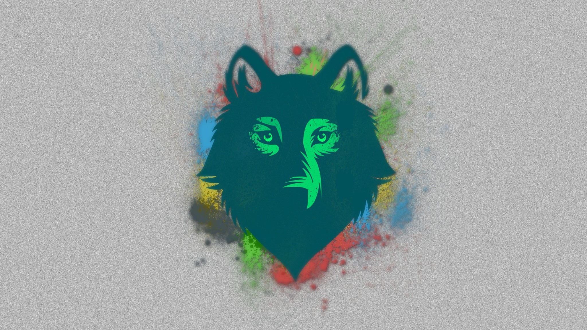 Preview wallpaper wolf, face, drawing, spot 2048×1152