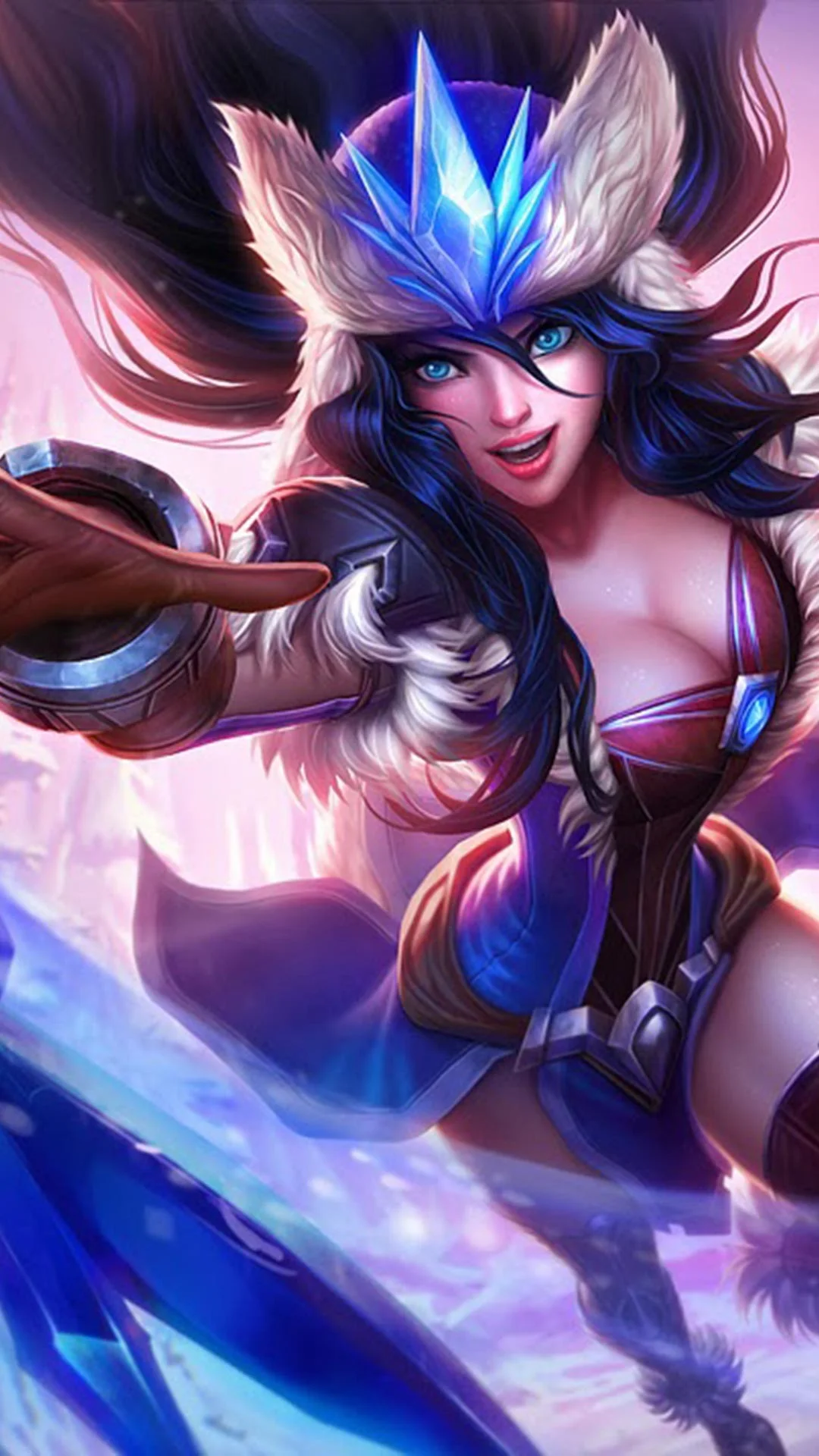 Snowstorm Sivir Snowdown Skin android, iphone wallpaper, mobile background. Game LolFemale