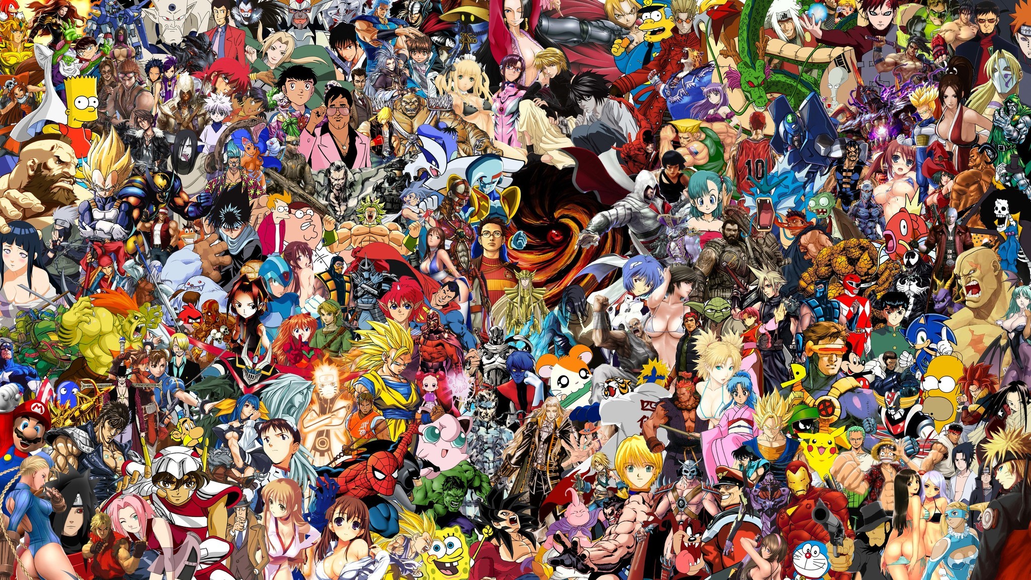 Insane Anime Cartoon Video Game Montage Wallpaper