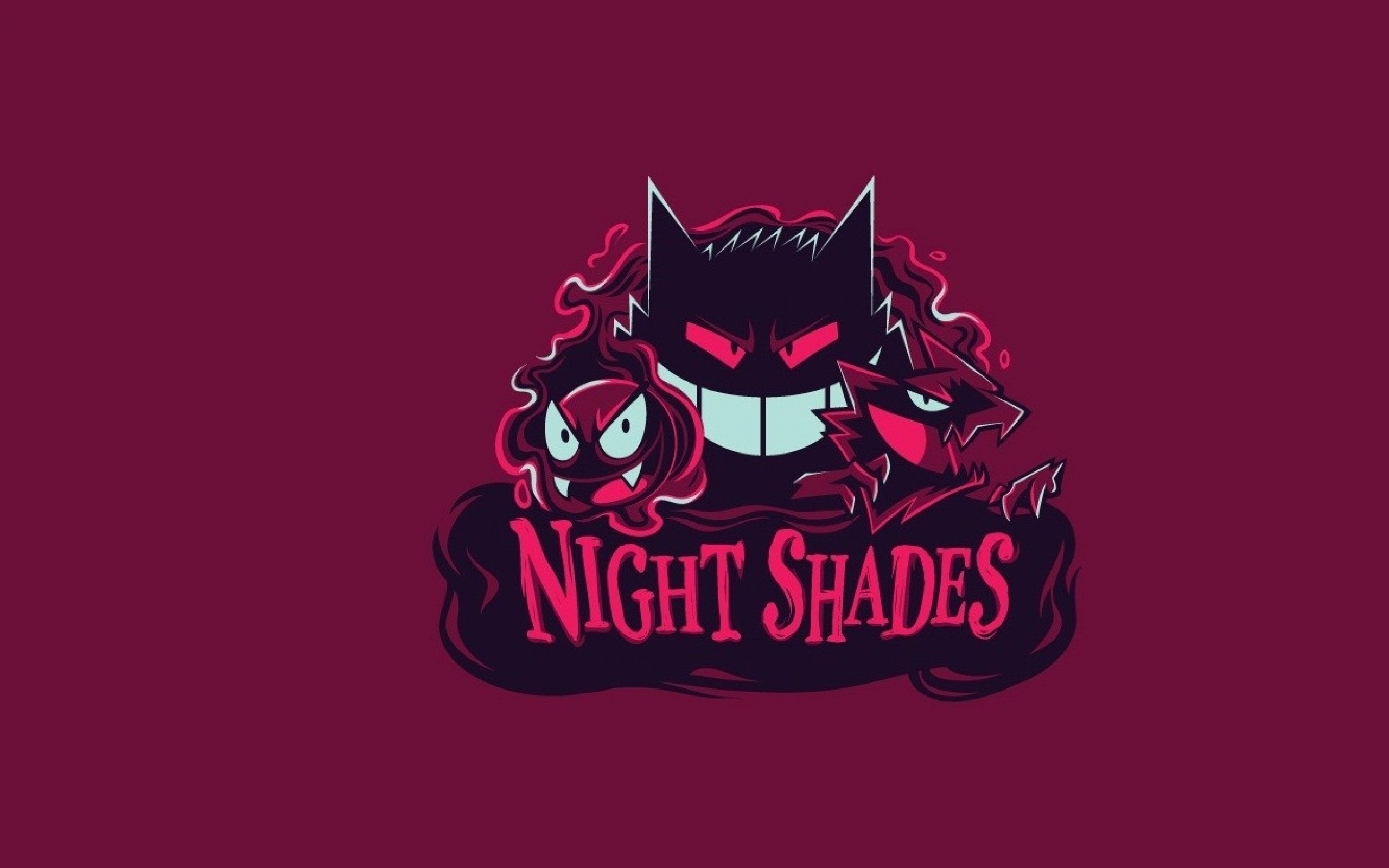 pokemon minimalistic night gengar haunter gastly shades Wallpaper HD
