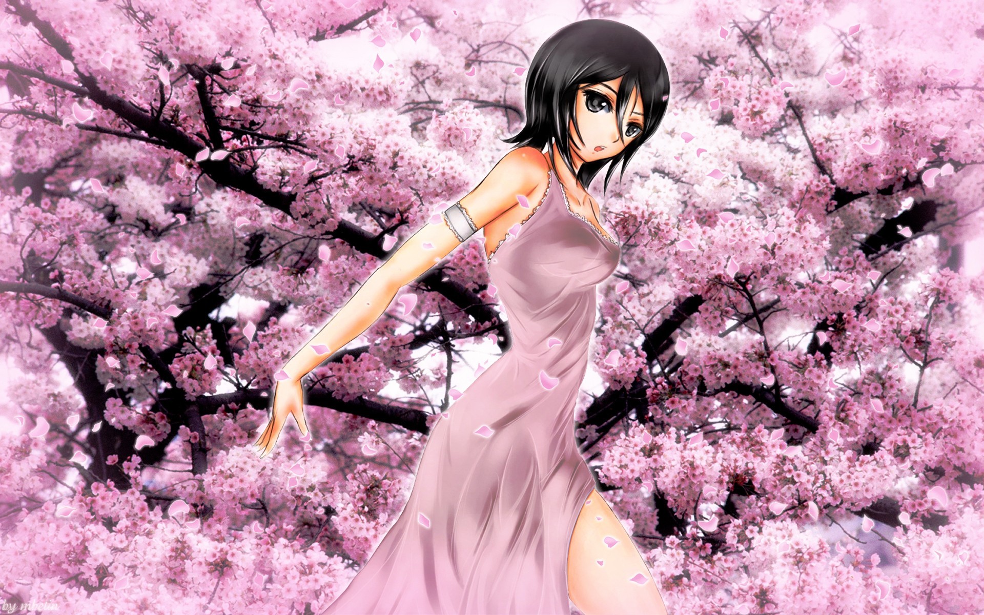 Cherry blossoms bleach blossoms kuchiki rukia anime wallpaper 11216 WallpaperUP
