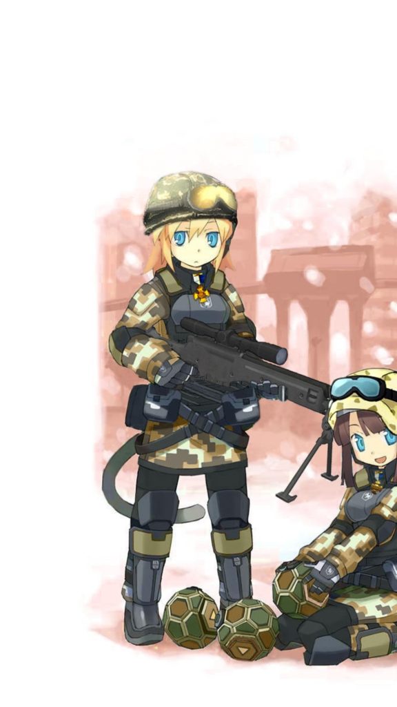 Wallpaper battlefield 2, anime, girls, balls, gun