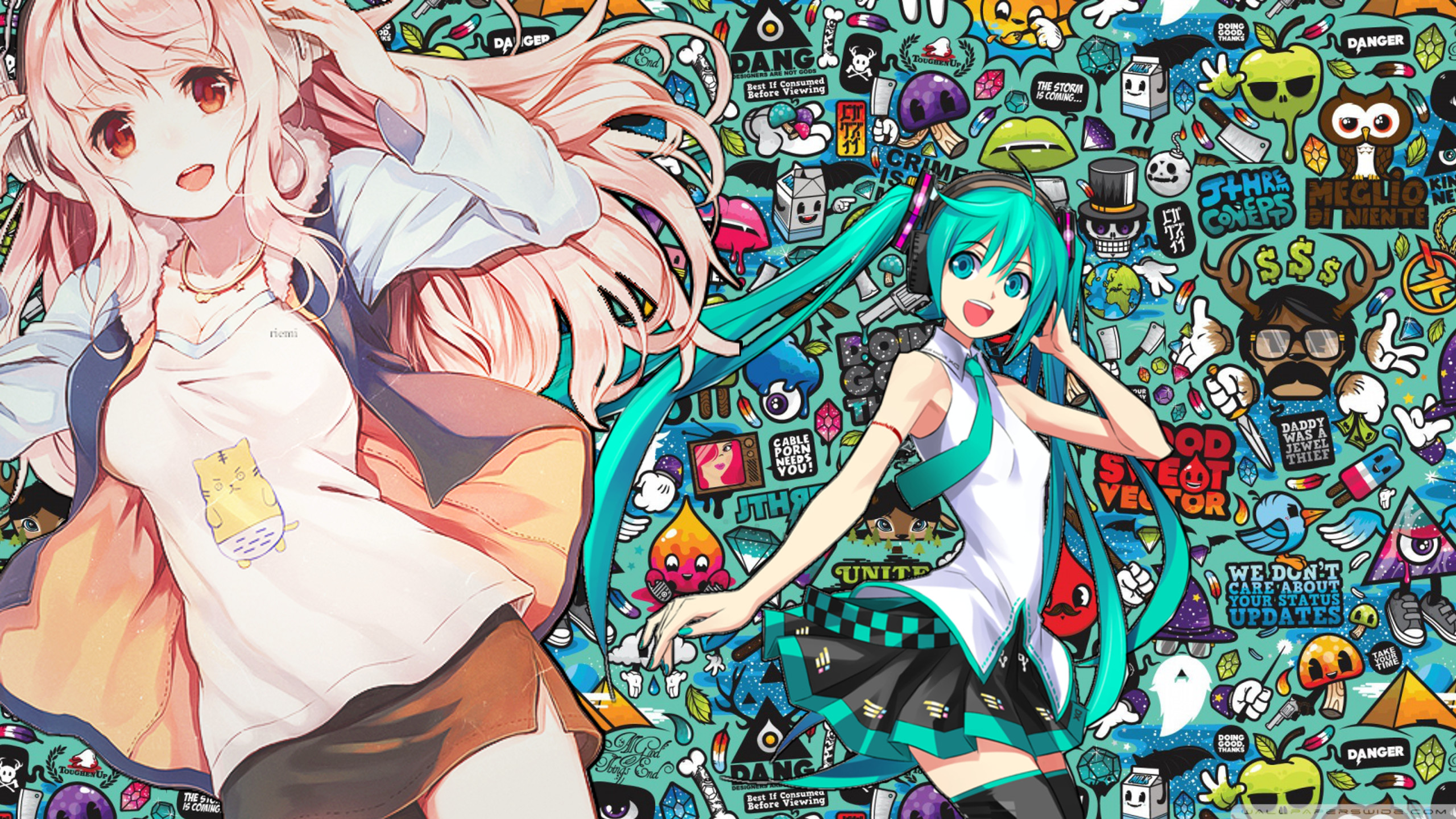… Hatsune Miku and Super Sonico Wallpaper by zsuetam2000