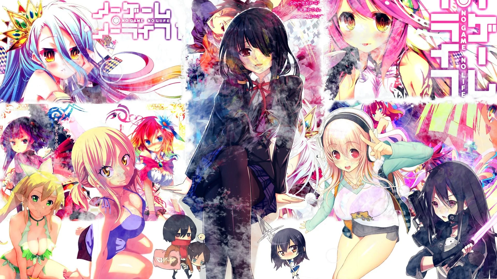 Anime – Crossover No Game No Life Leafa Sword Art Online Yukina Yu