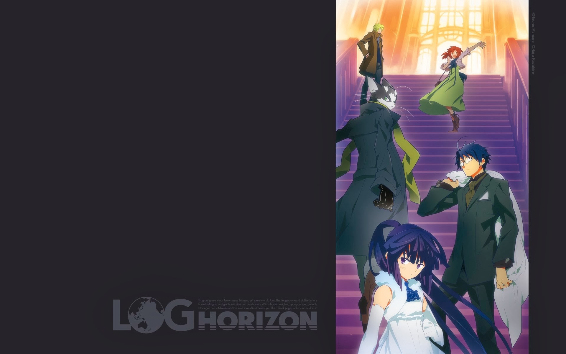 log horizon shiroe akatsuki nyanta anime hd wallpaper 1920×1200
