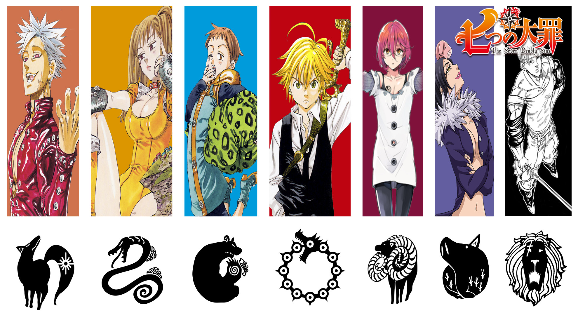Anime anime Nanatsu no Taizai colorful manga sketches the seven deadly sins anime boys anime