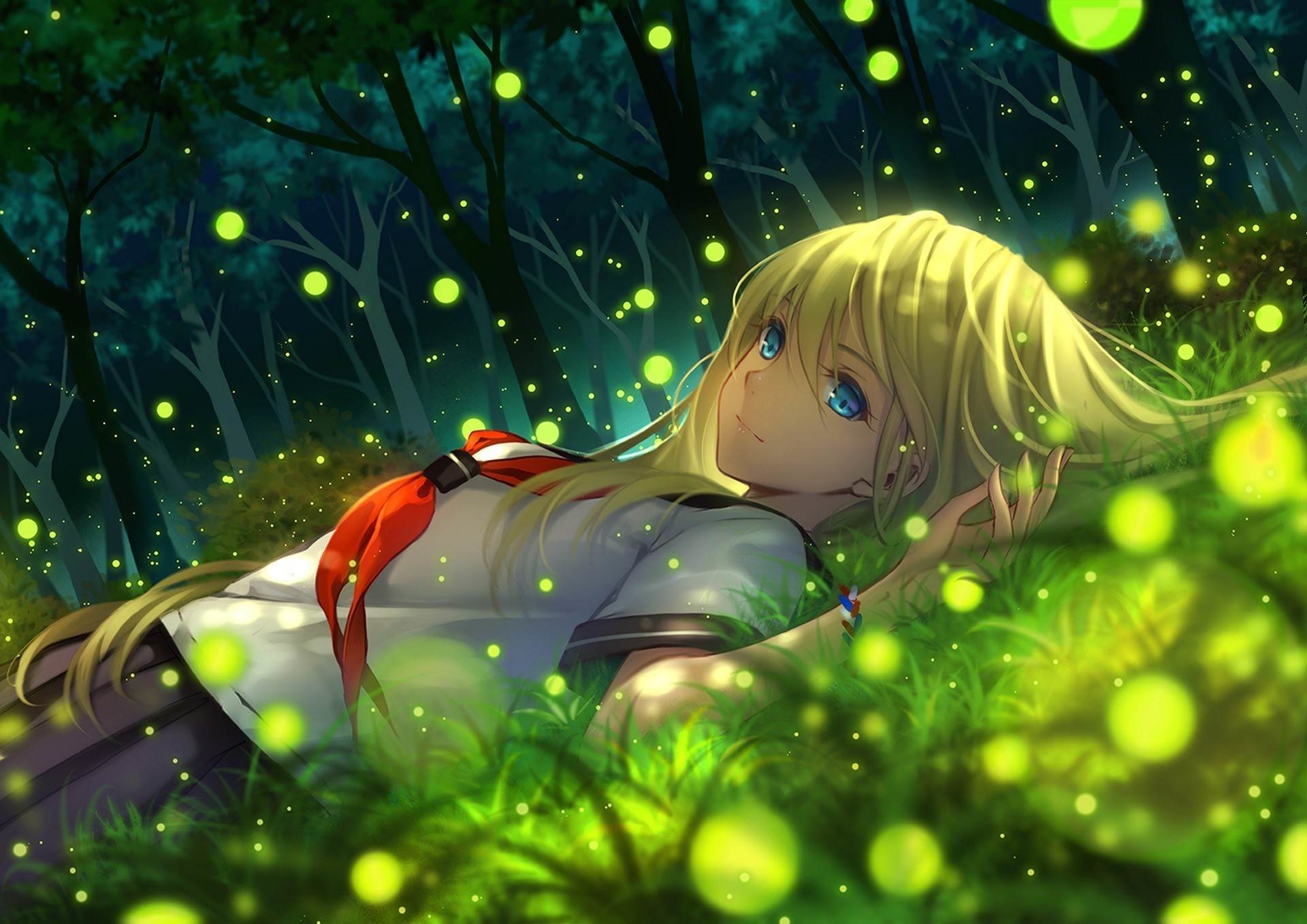 Cute Anime Girl Sleep Garden HD Wallpapers – Large HD Wallpapers