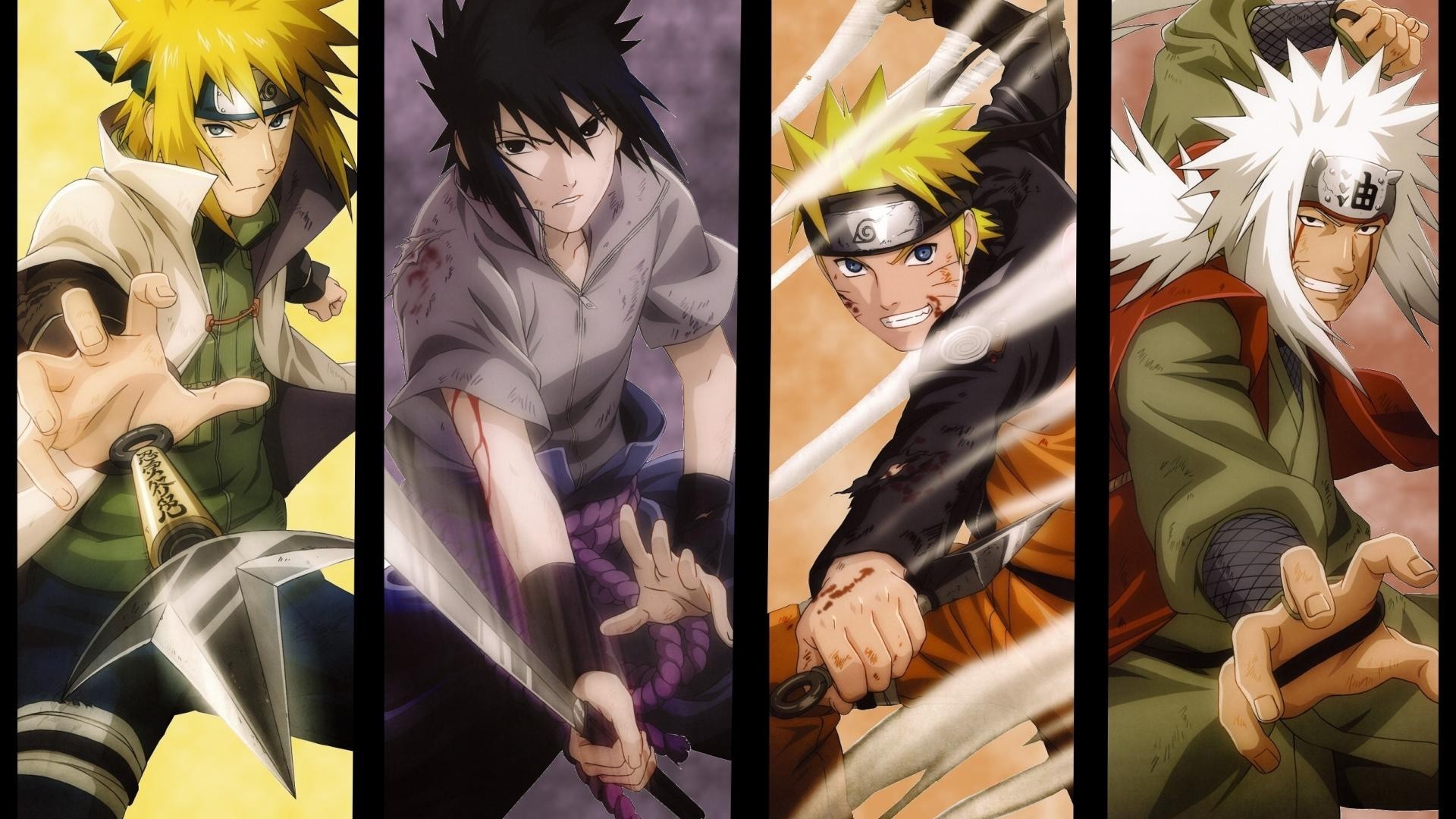 Naruto Shippuuden, Hokage, Anime, Namikaze Minato, Uchiha Sasuke, Uzumaki  Naruto, Jiraiya, Panels Wallpapers HD / Desktop and Mobile Backgrounds