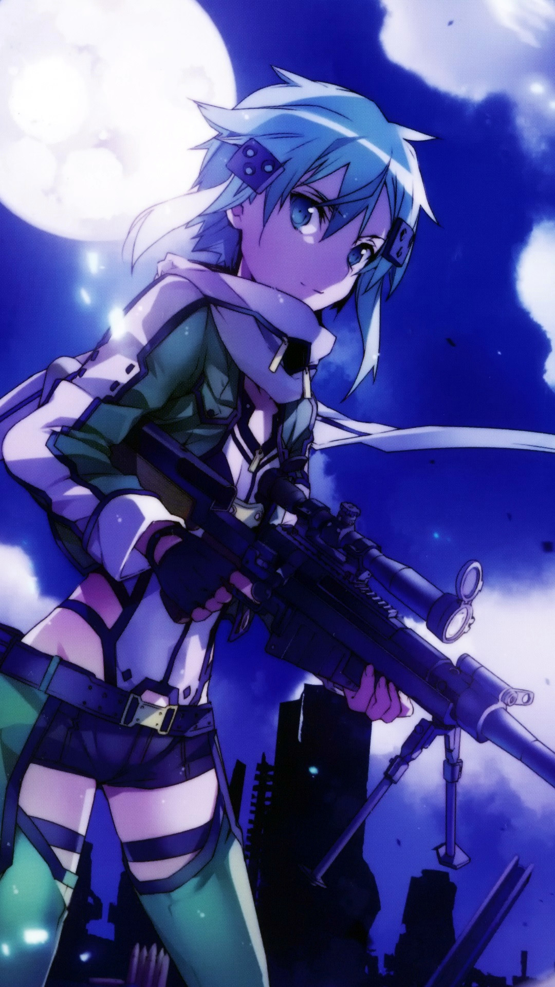 Smiling Sniper – Weekly Sinon Extra Phone Wallpaper