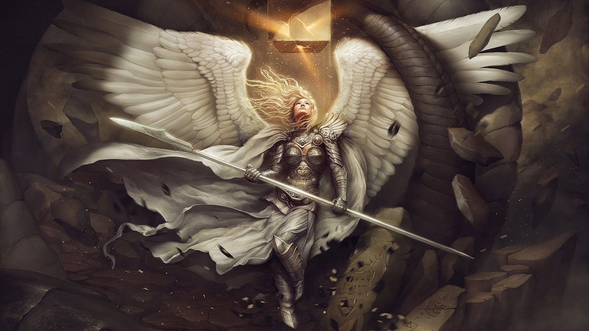 Angel Warrior Wing free iPhone or Android Full HD wallpaper.
