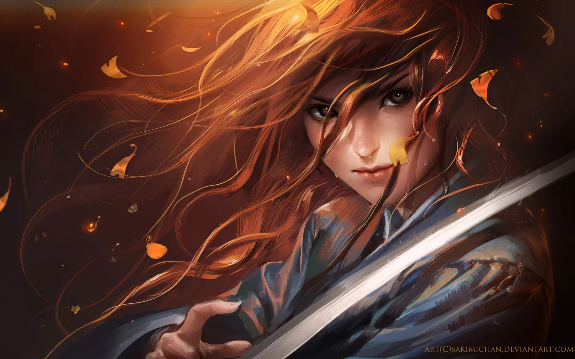 anime warrior girl wallpaper