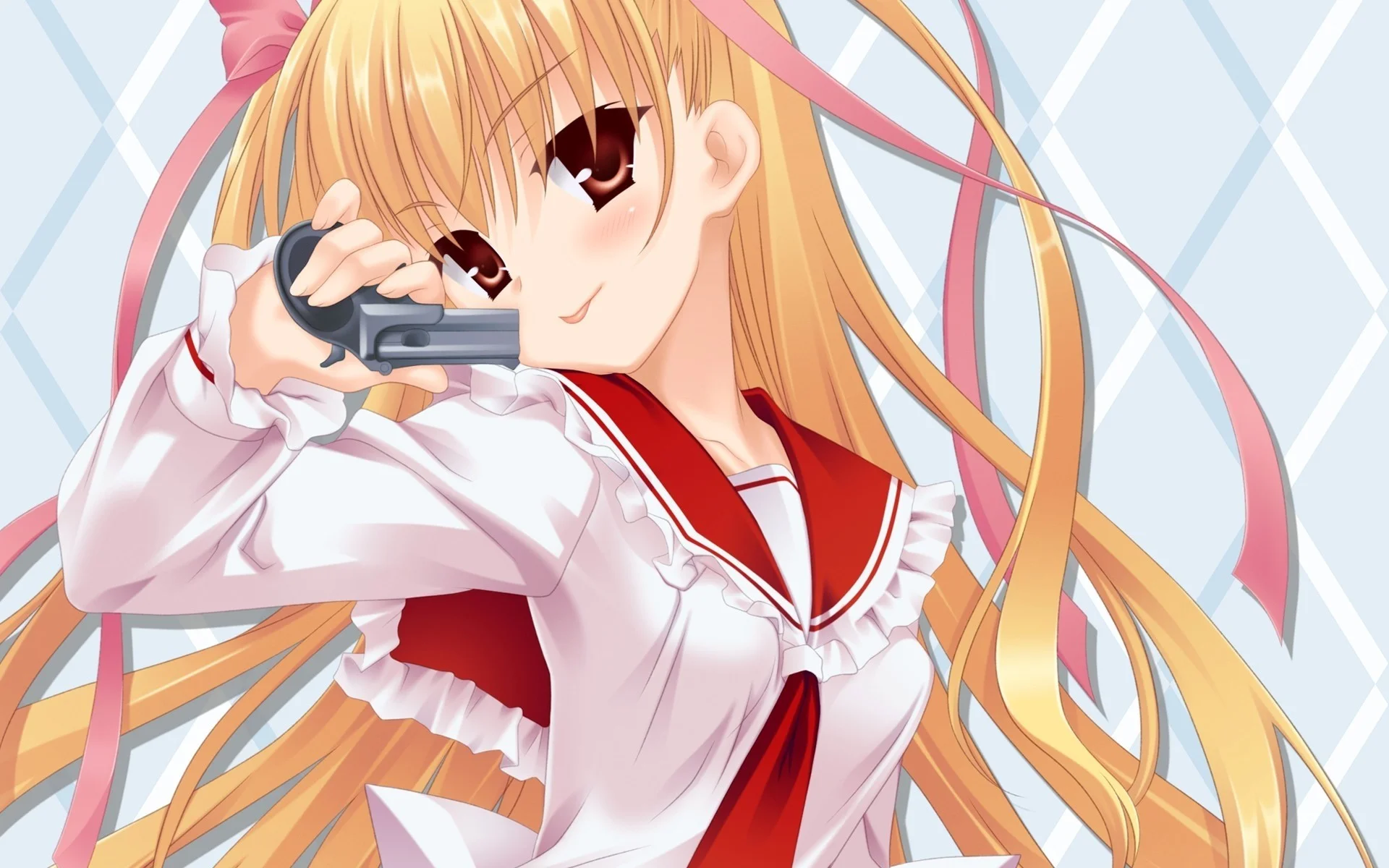 Wallpaper Anime, Girl, Blonde, Funny, Gun anime, Gun HD, Picture, Image