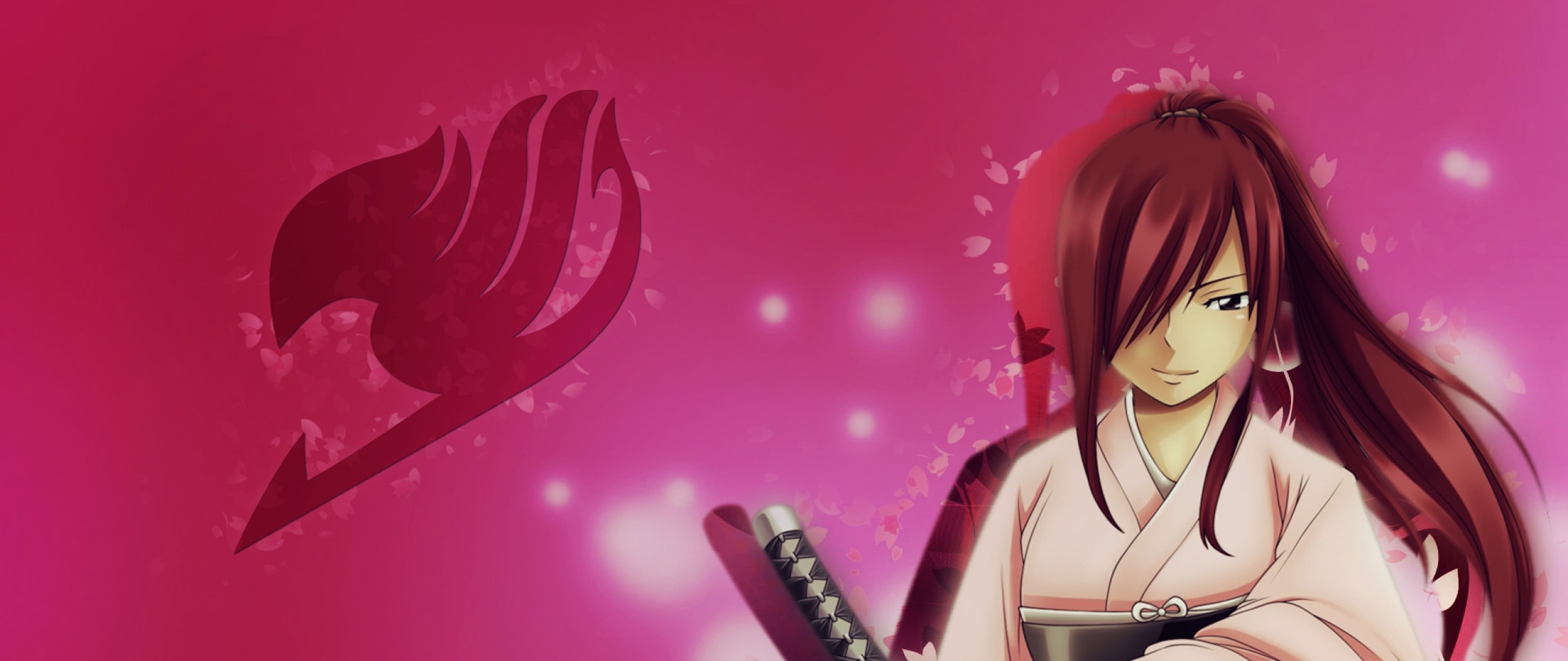 Wallpaper erza scarlet, fairy tail, mage, sword, art, anime
