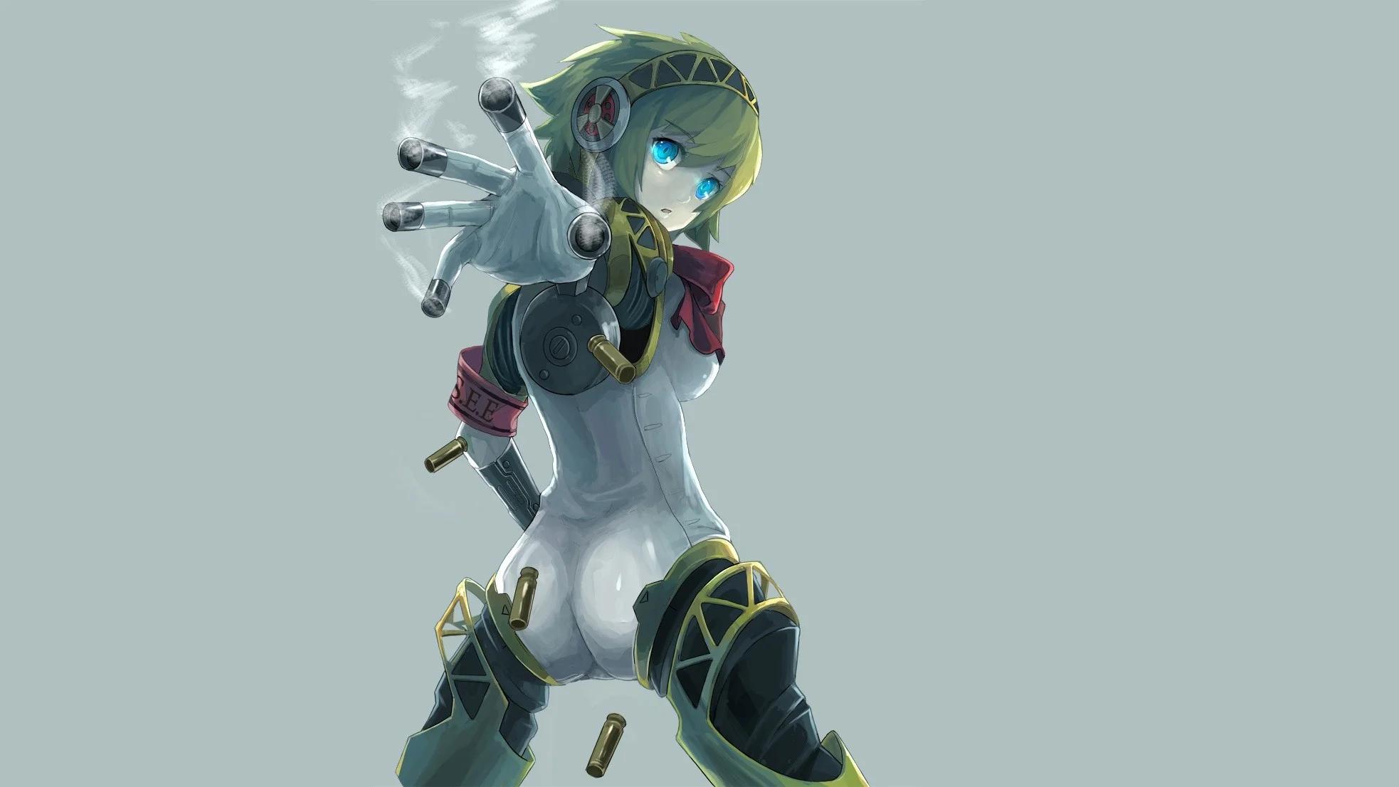 girl, Persona 3, simple background, anime girls, Aigis :