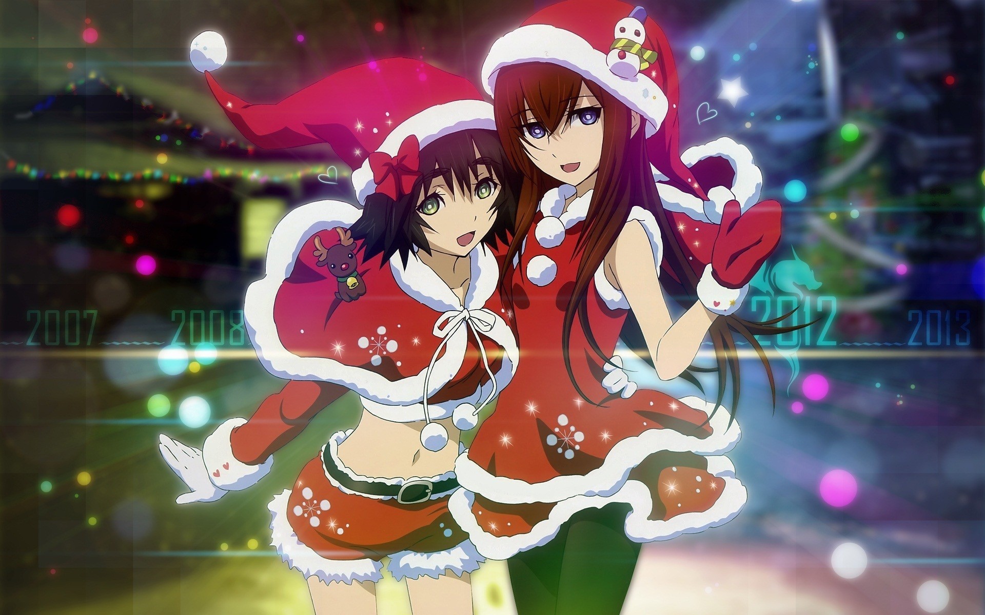 2 Girls Christmas Anime Wallpaper.