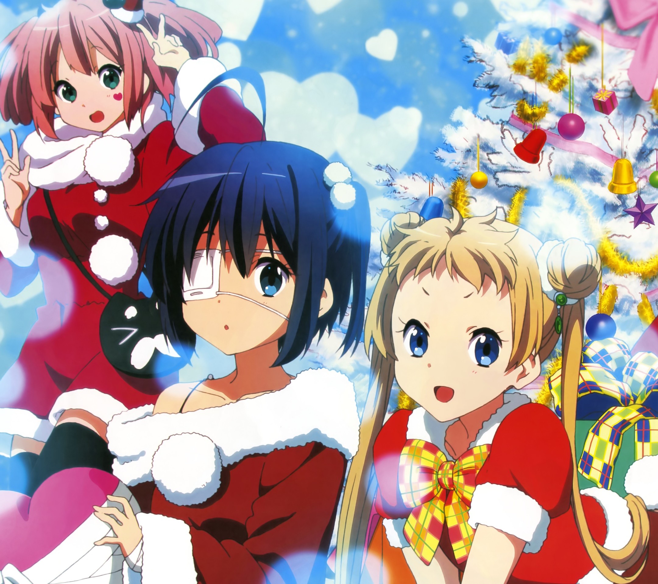 Christmas anime.Chuunibyou Android wallpaper.2160×1920