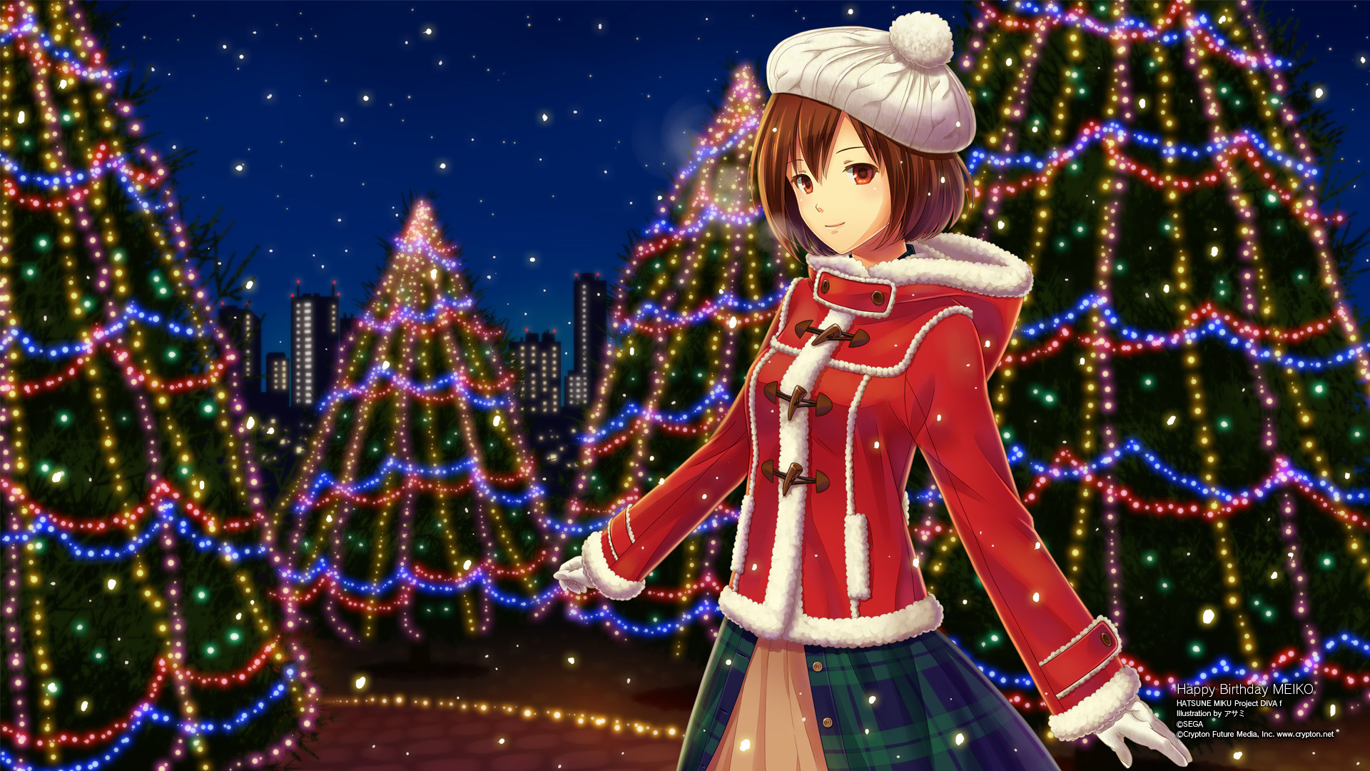 Anime – Vocaloid Meiko (Vocaloid) Project Diva Video Game Christmas  Wallpaper