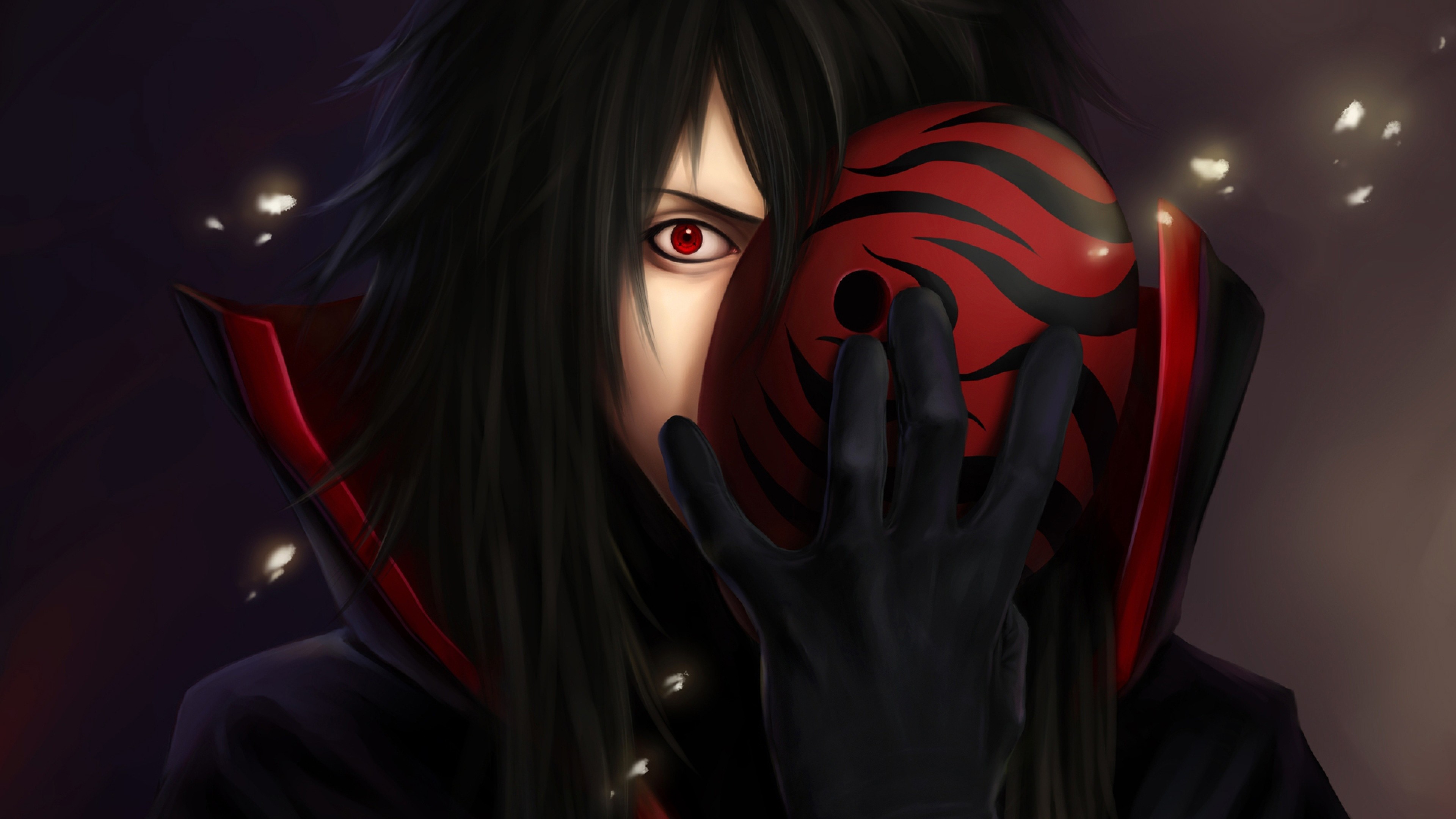 Preview wallpaper naruto, uchiha, madara, sharingan, man, mask 3840×2160