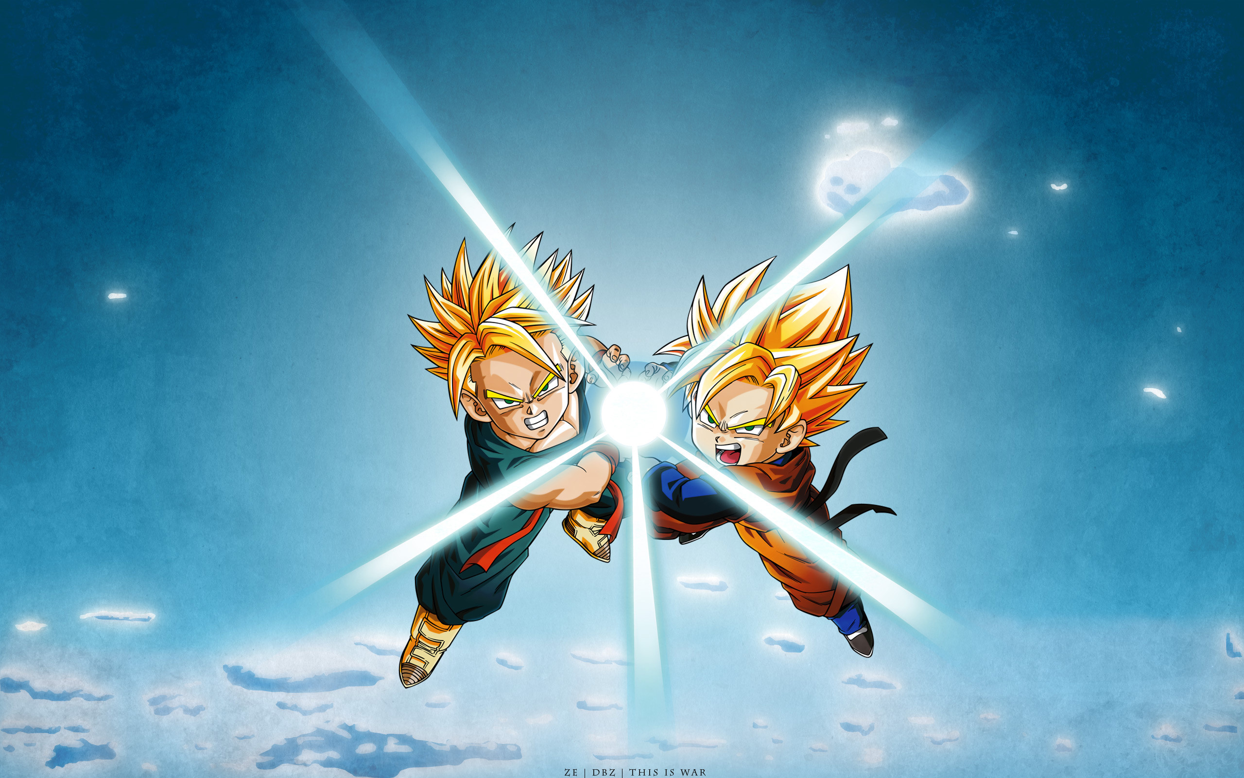 Attachment for Dragon Ball Z Wallpaper 19 of 49 – Goten and Trunks Kamehameha