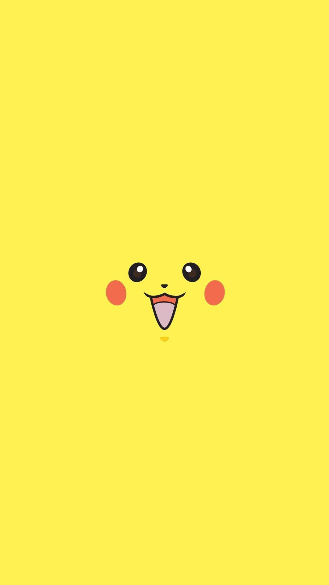 Pikachu Pokemon Minimal Flat iPhone 8 wallpaper