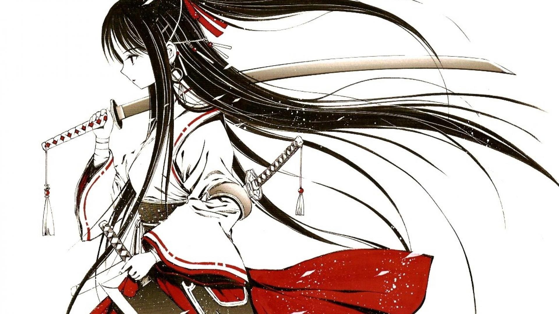 Anime-girl-samurai-female-warrior-swords-katana wallpaper | |  580751 | WallpaperUP
