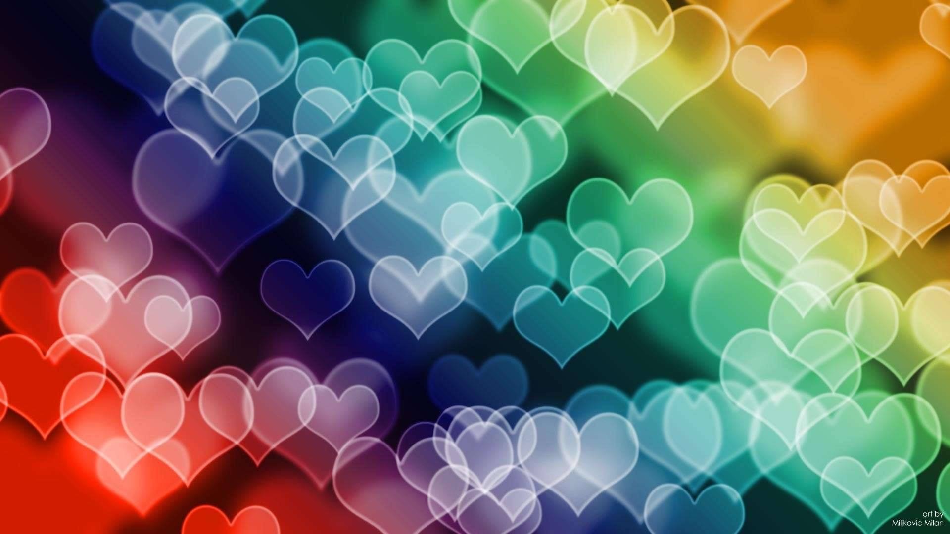 Colored Hearts HD Wallpaper in Full HD from the Valentine's Day category.