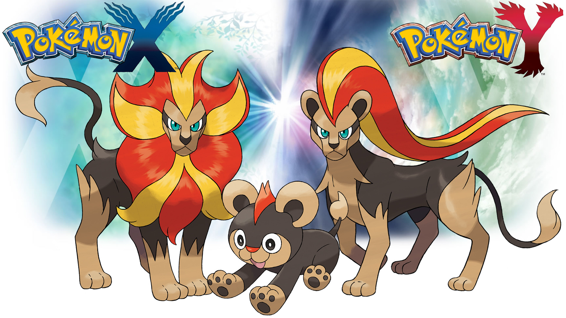 Pokemon X Y – Wallpaper – Litleo and Pyroar by Thelimomon