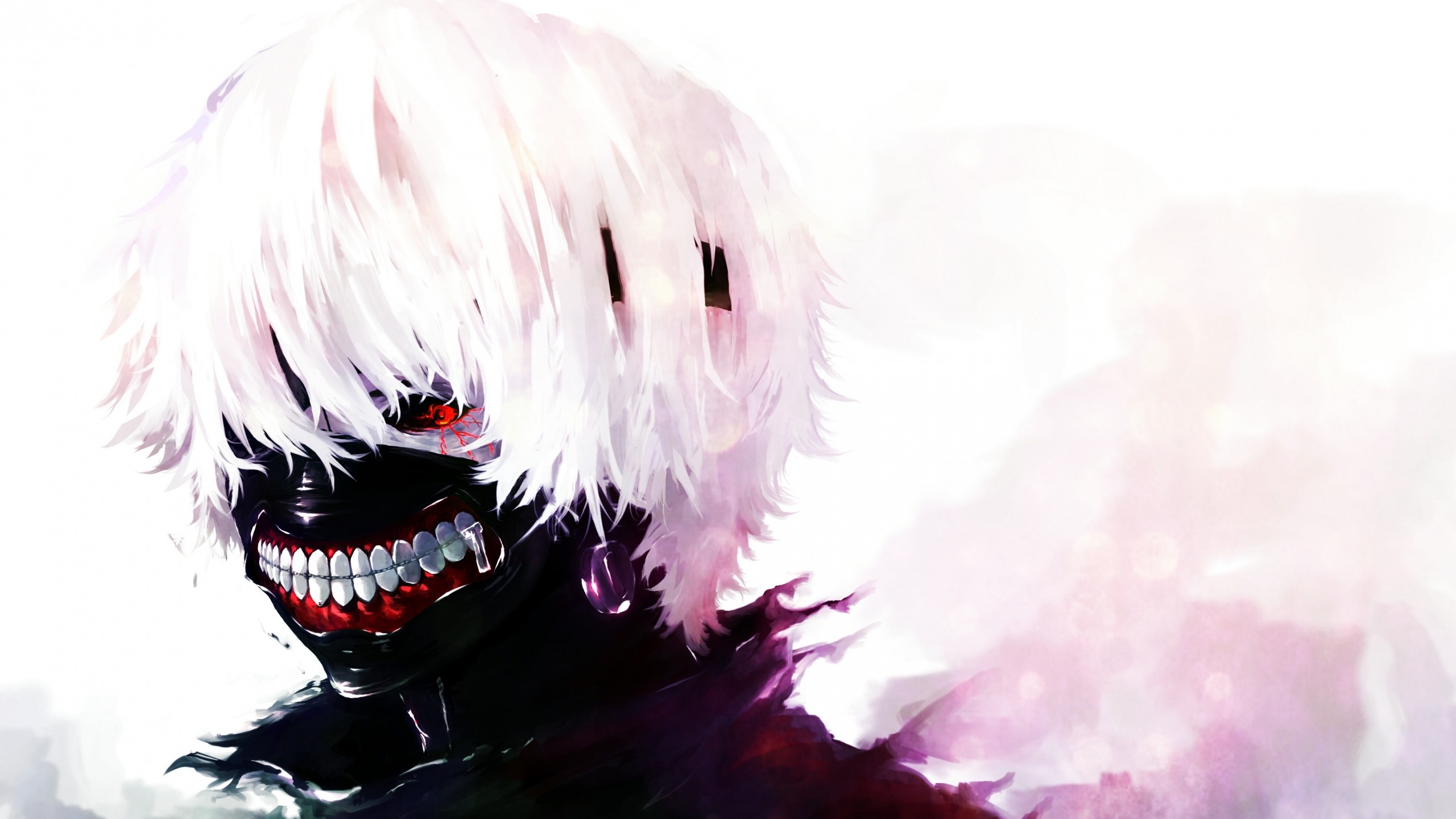 Wallpaper tokyo ghoul, kaneki ken, man, mask, red eyes, white