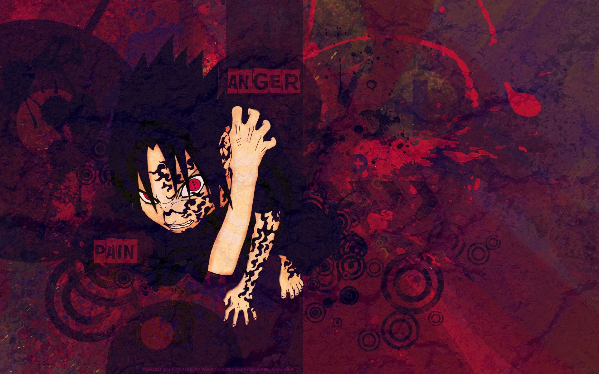 Sharingan and curse seal sasuke uchiha hd anime wallpaper 1920×1200