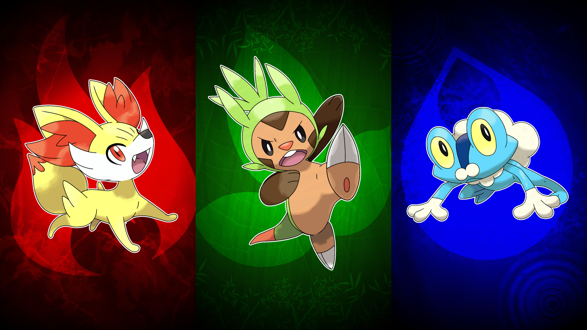 Pokemon X and Y Starters Wallpaper by UnlethalMango