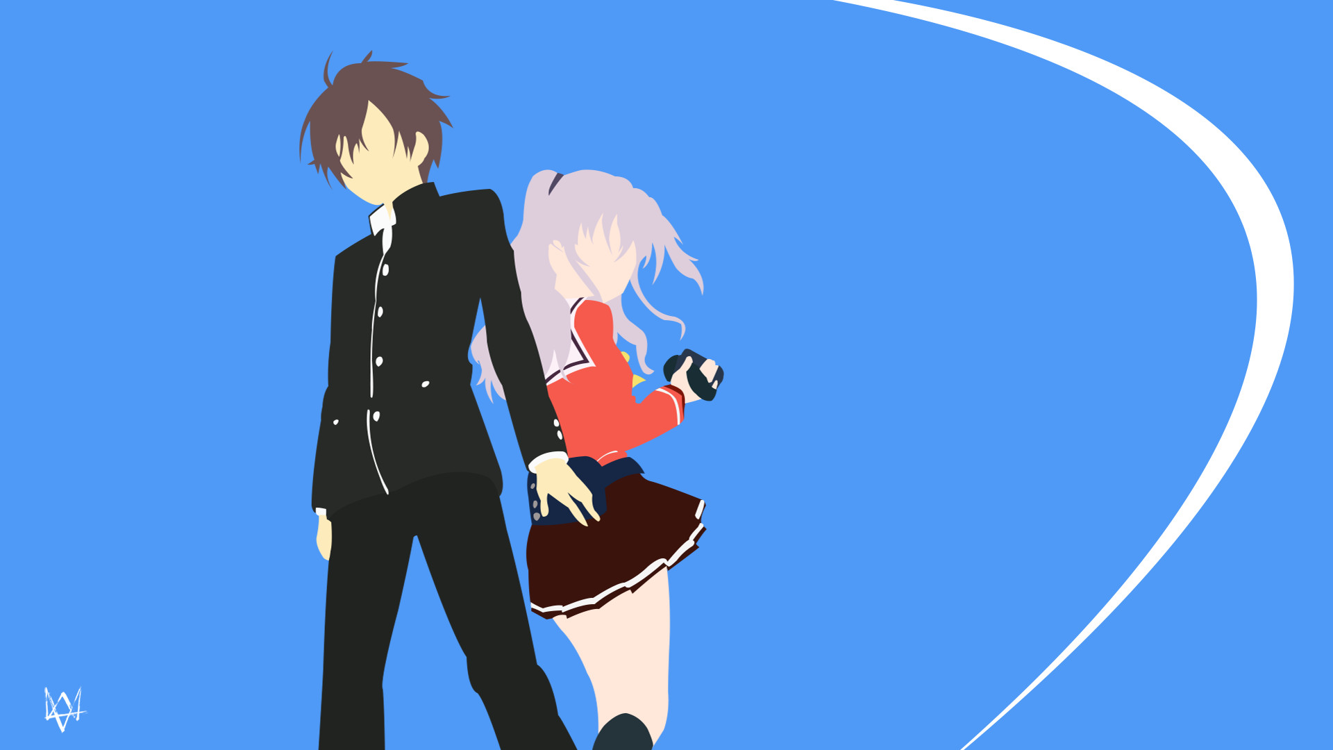 … Yuu and Nao (Charlotte) Minimalist Wallpaper Anime by Lucifer012
